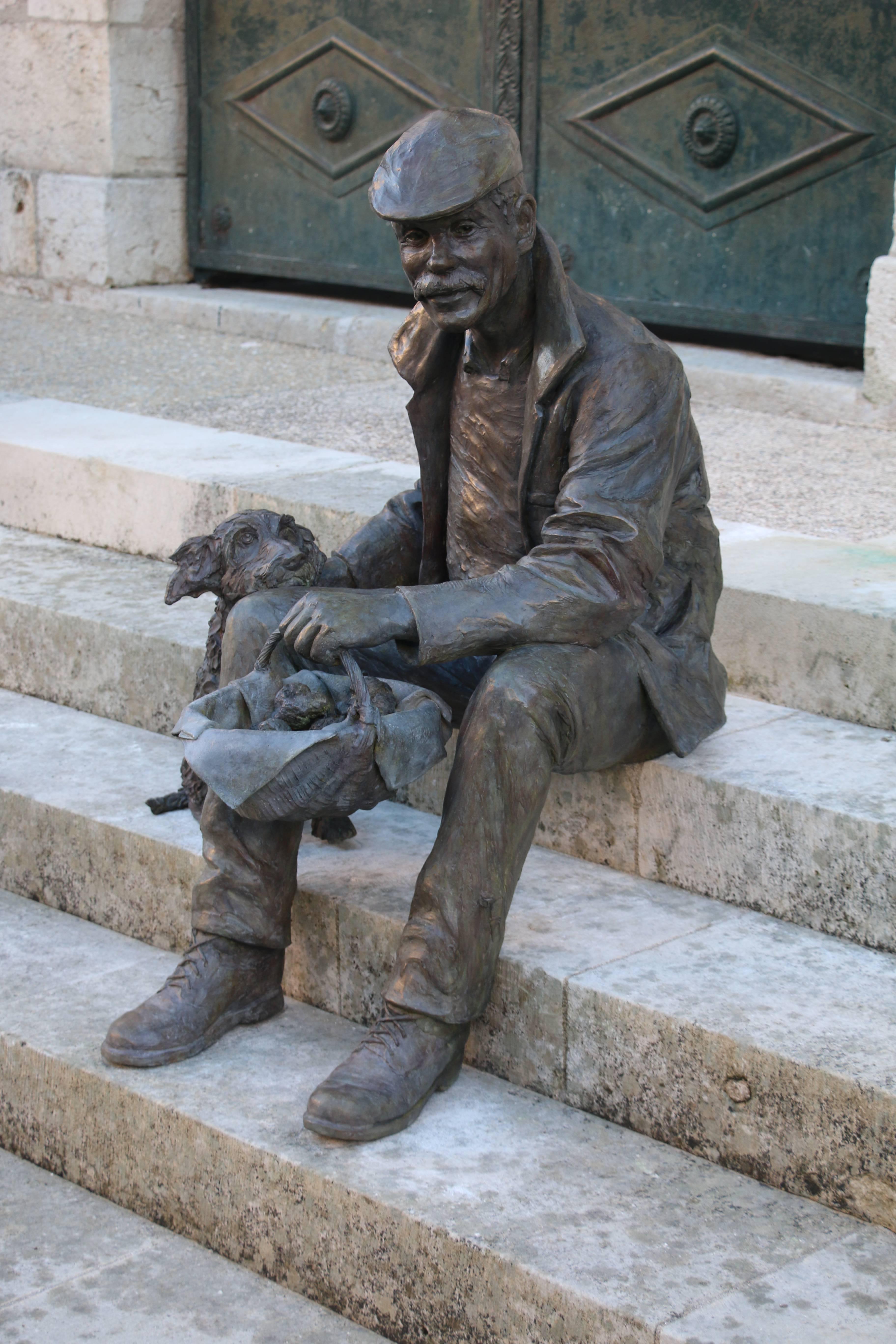 Truffle Man Bronze Cibot  - Sculpture by Elisabeth Cibot