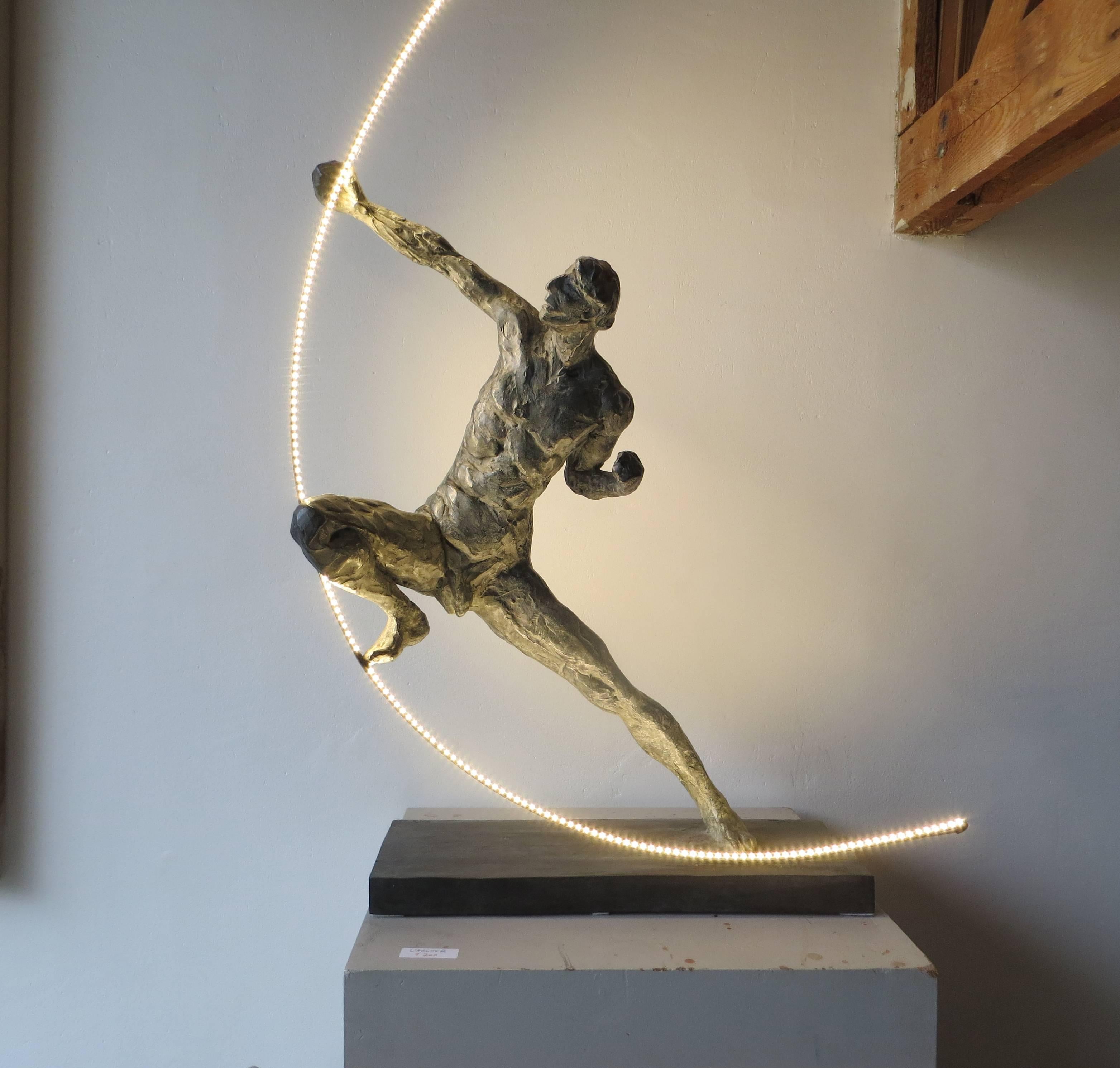 Elisabeth Cibot Figurative Sculpture - The Archer Bronze Cibot 