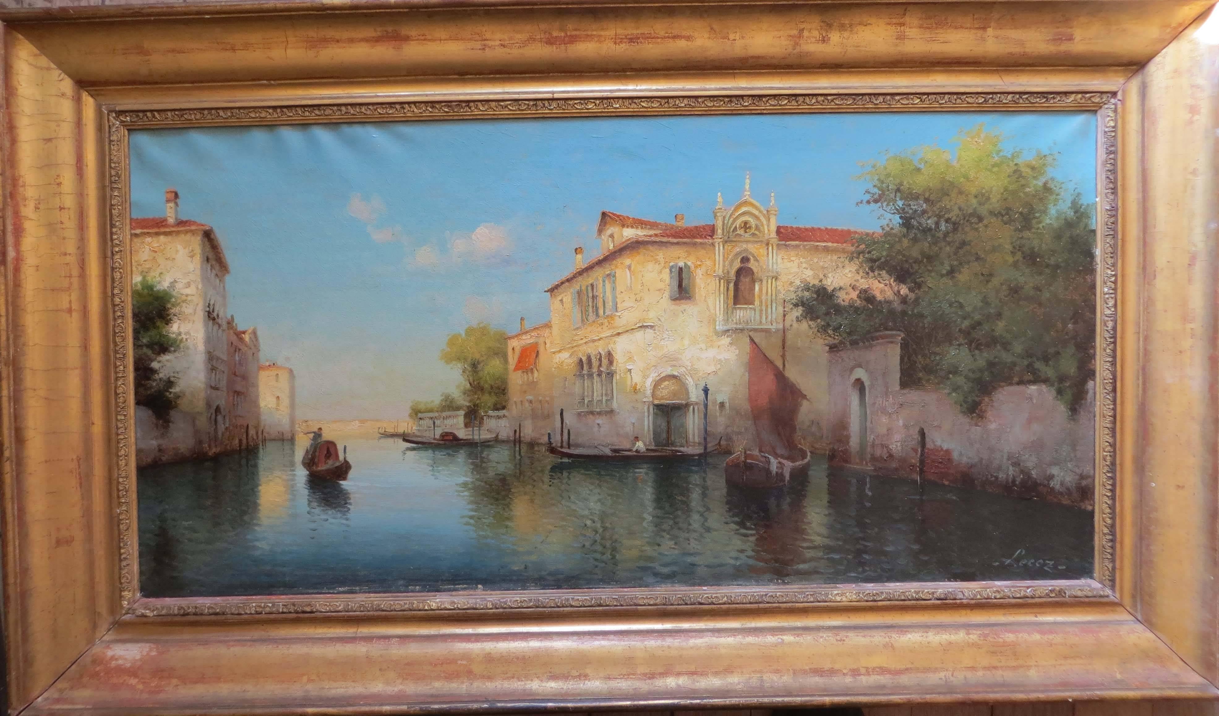 Alphonse LECOZE 19th-20th Century - Venice Grand Canal - Painting by Unknown
