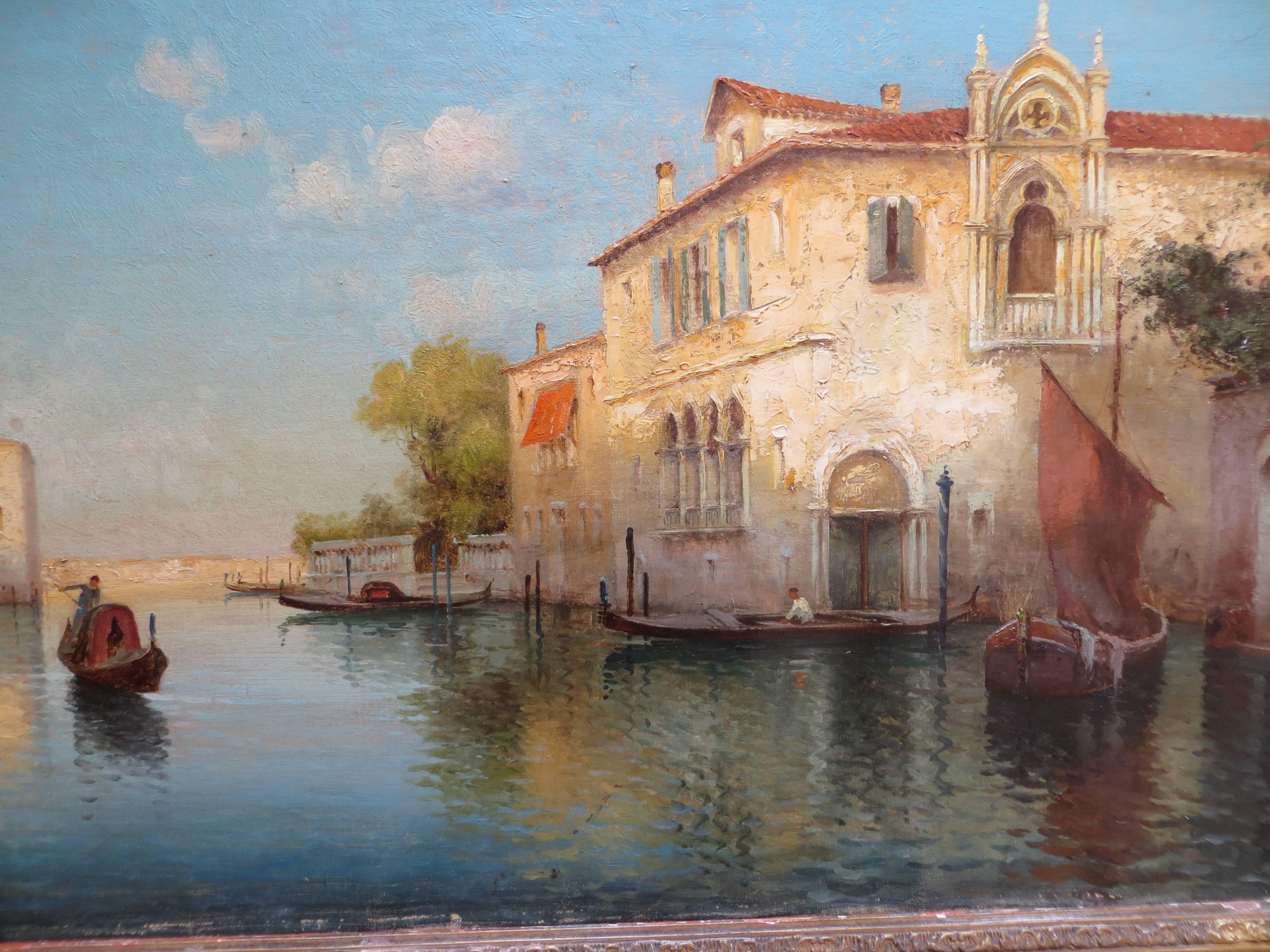 Alphonse LECOZE 19th-20th Century - Venice Grand Canal - Post-Impressionist Painting by Unknown