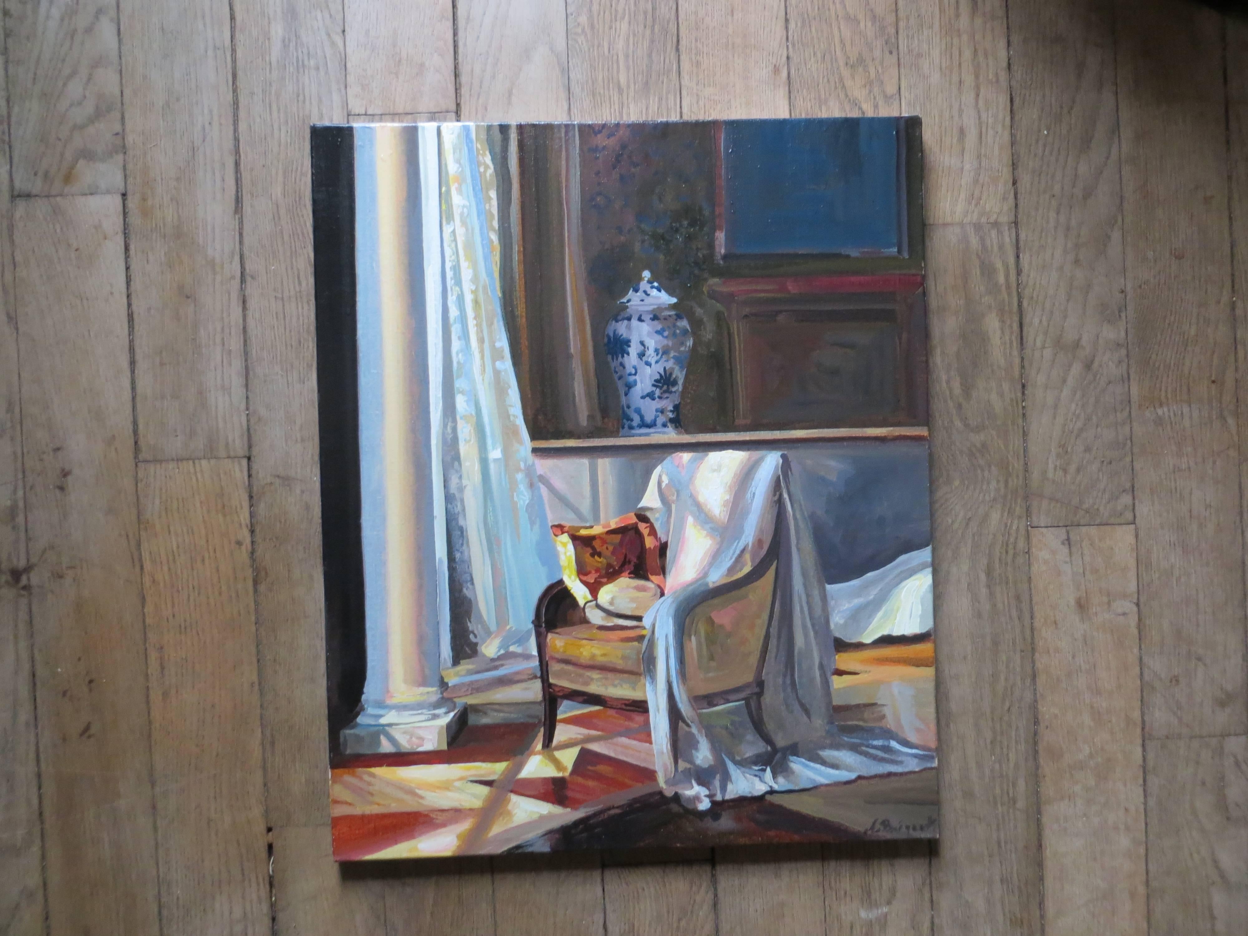 Sessel mit Sesselrückenlehne (Zeitgenössisch), Painting, von Alexandre Briganti