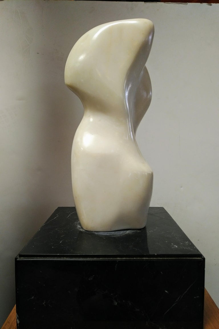 Istvan Toth Bold White Marble Sculpture by Istvan Toth at 1stDibs