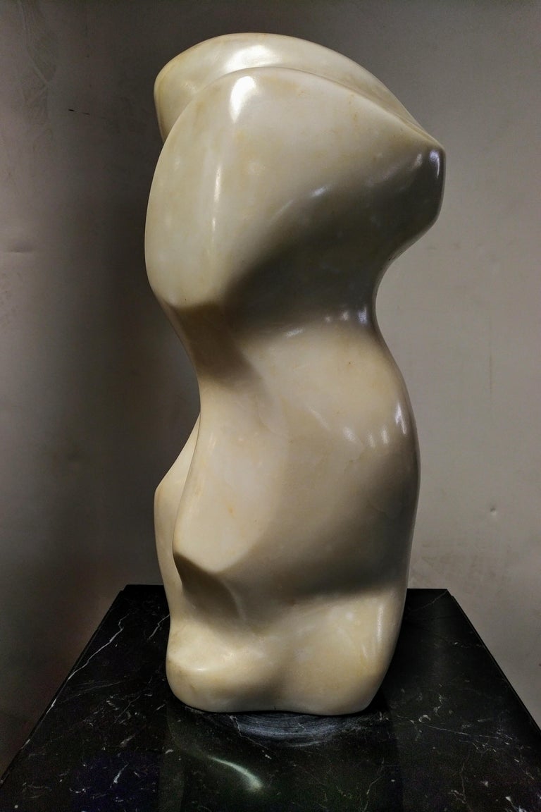 Istvan Toth Bold White Marble Sculpture by Istvan Toth at 1stDibs