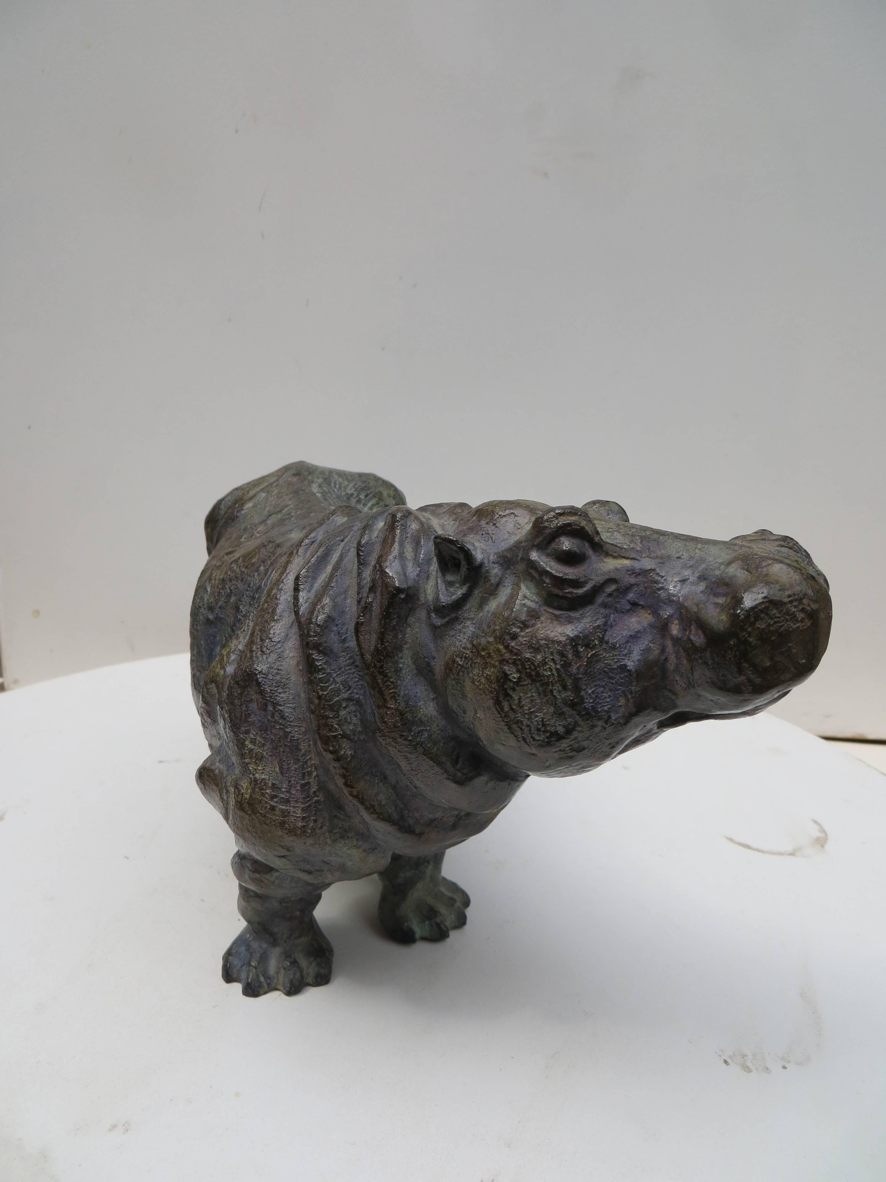 Figurative Sculpture SOPHIE MARTIN - Hippopotame bronze 