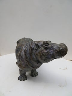 Hippopotame bronze 