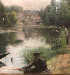 French School, Sunday fishing, circle of Léon Lhermitte (1844-1925)