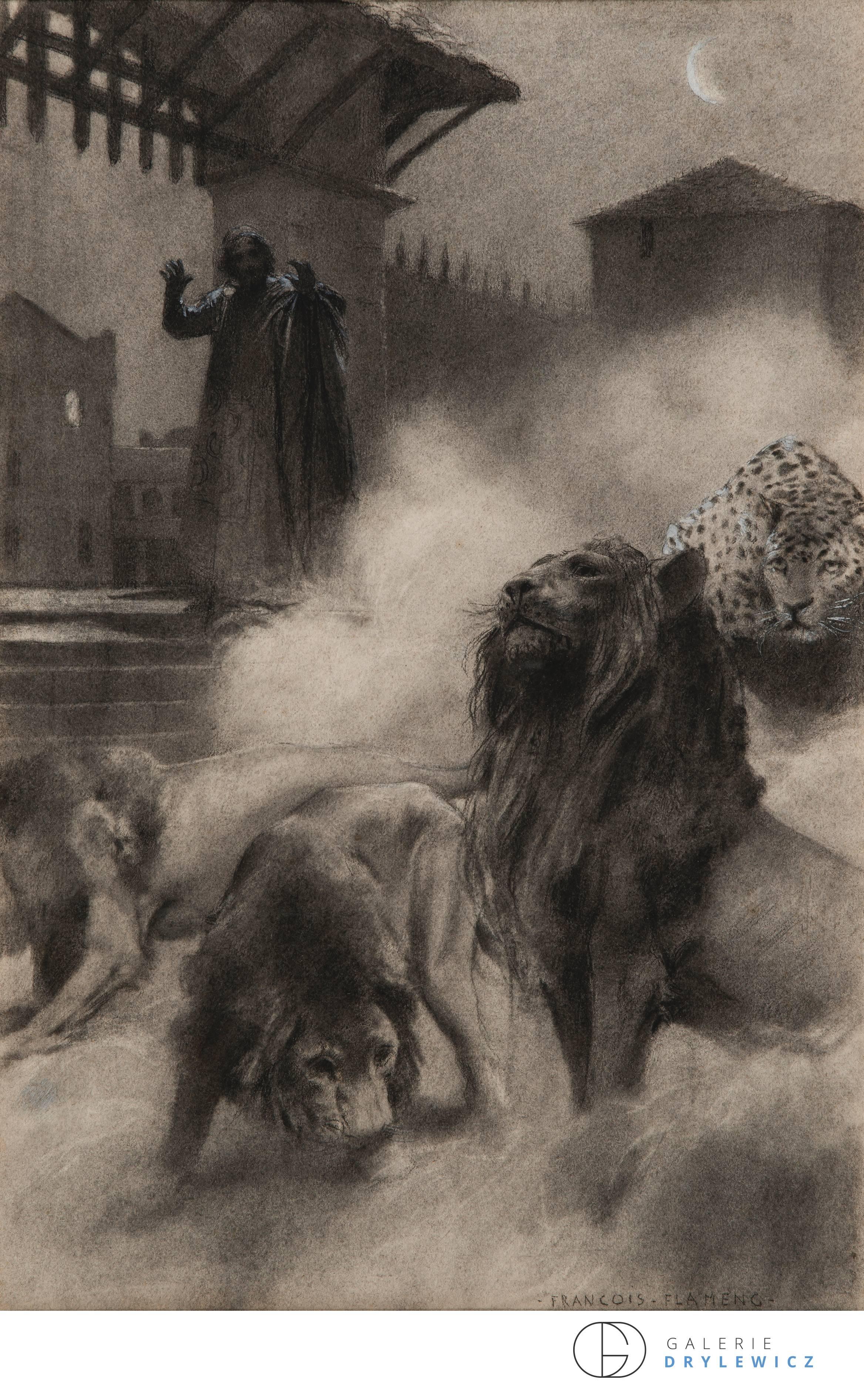 François Flameng Animal Art - Wild animals in the arena, circa 1900