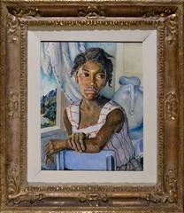 The Blue Pitcher by Albert Huie. Signed oil painting on canvas