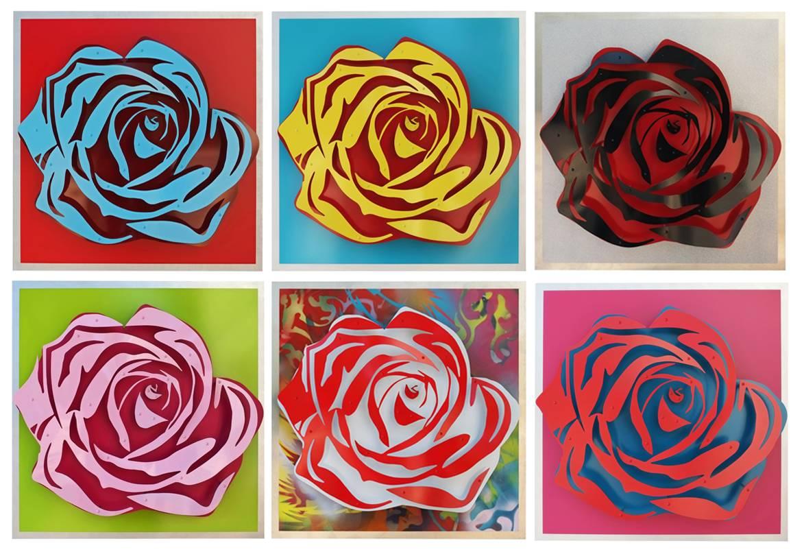 Abstract Painting Michael Kalish - Six Roses