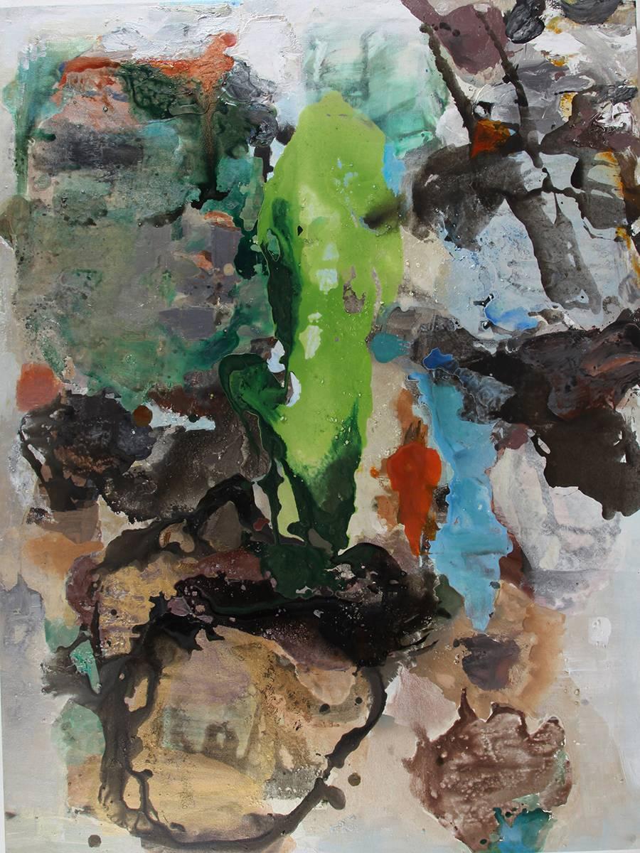 Abstract Painting Julia Nee Chu - Vert profond