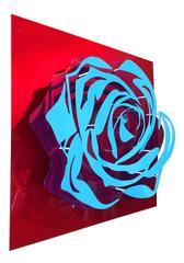 Candy Rose - Blue on Red