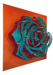 Candy Rose - Blue on Orange