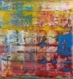Large abstract blue red #349