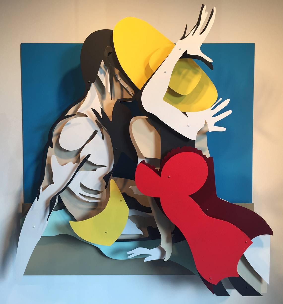 Michael Kalish Abstract Painting - The Kiss