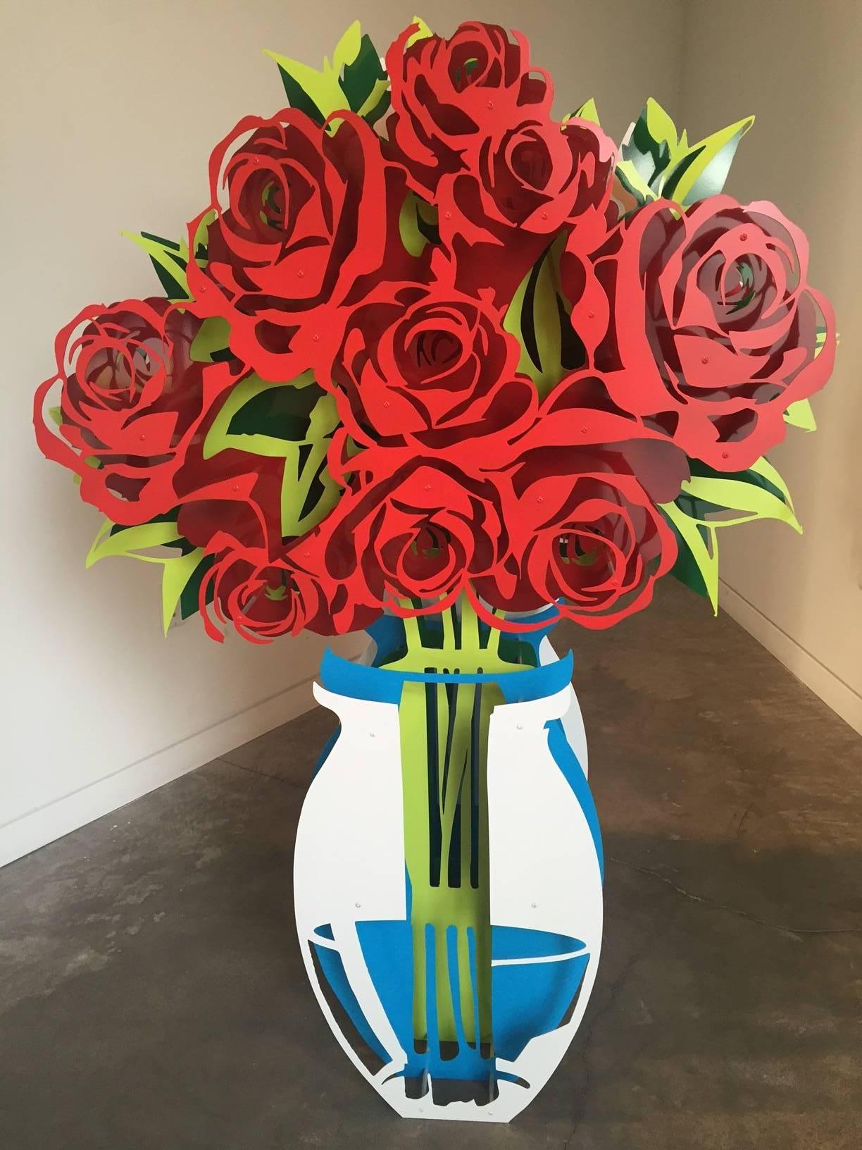 Vase of Roses - Large Painted