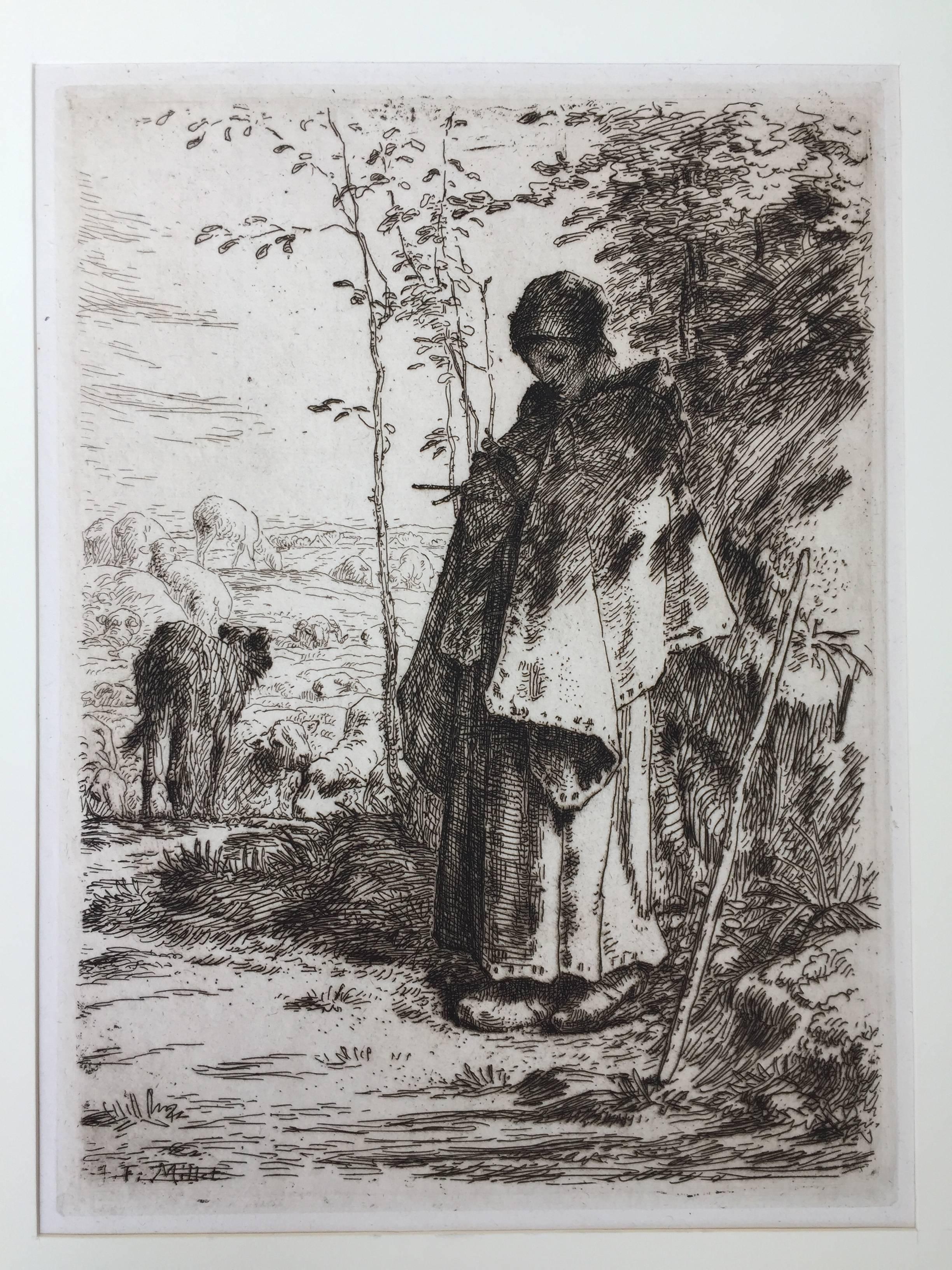 Jean François Millet Landscape Print - La Grande Bergere