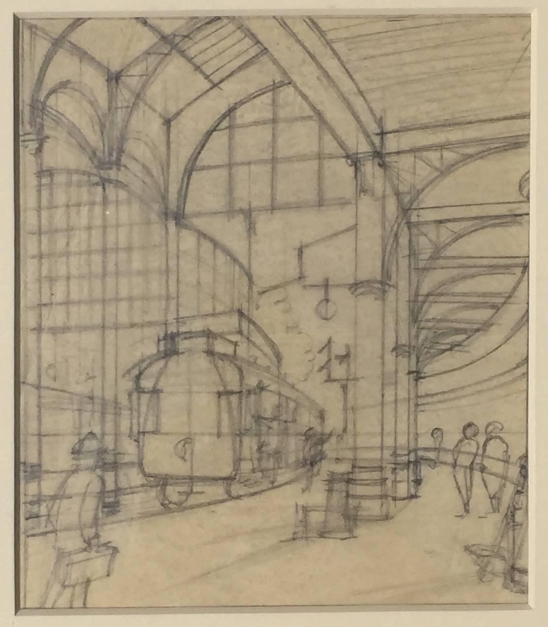 Cyril Power Abstract Drawing - (Station Interior, London)