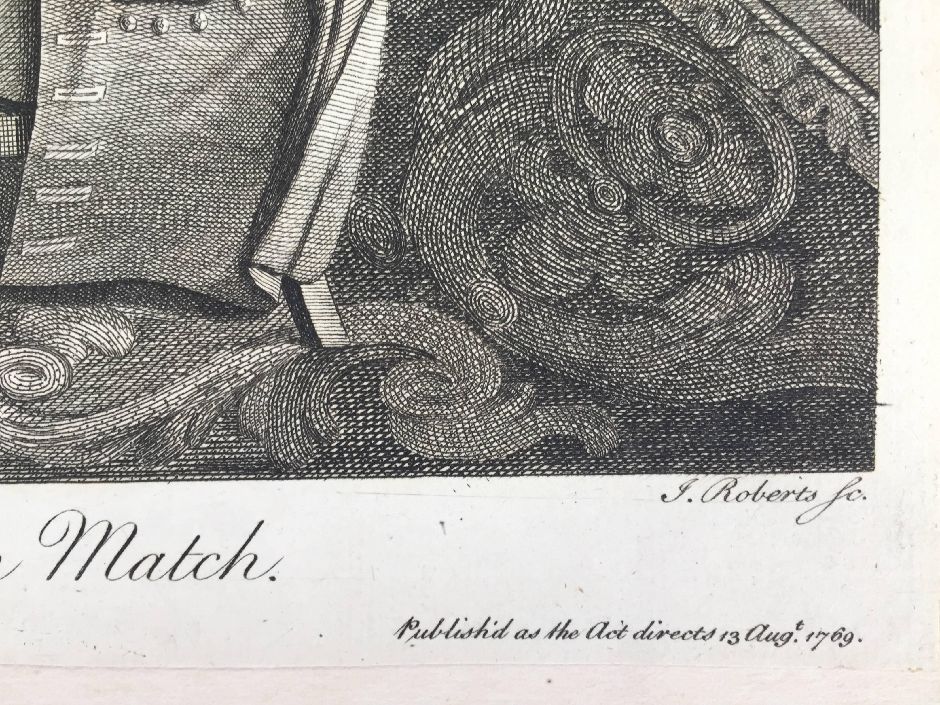                                   
BRITISCHE KARIKATUR DES ACHTZEHNTEN JAHRHUNDERTS

          THE HAPPY CONSULTATION, oder MODERN MATCH, 1769 (DG 4335)
          Kupferstich, sehr guter Abdruck. Gestochen von J. Roberts, veröffentlicht als 
       