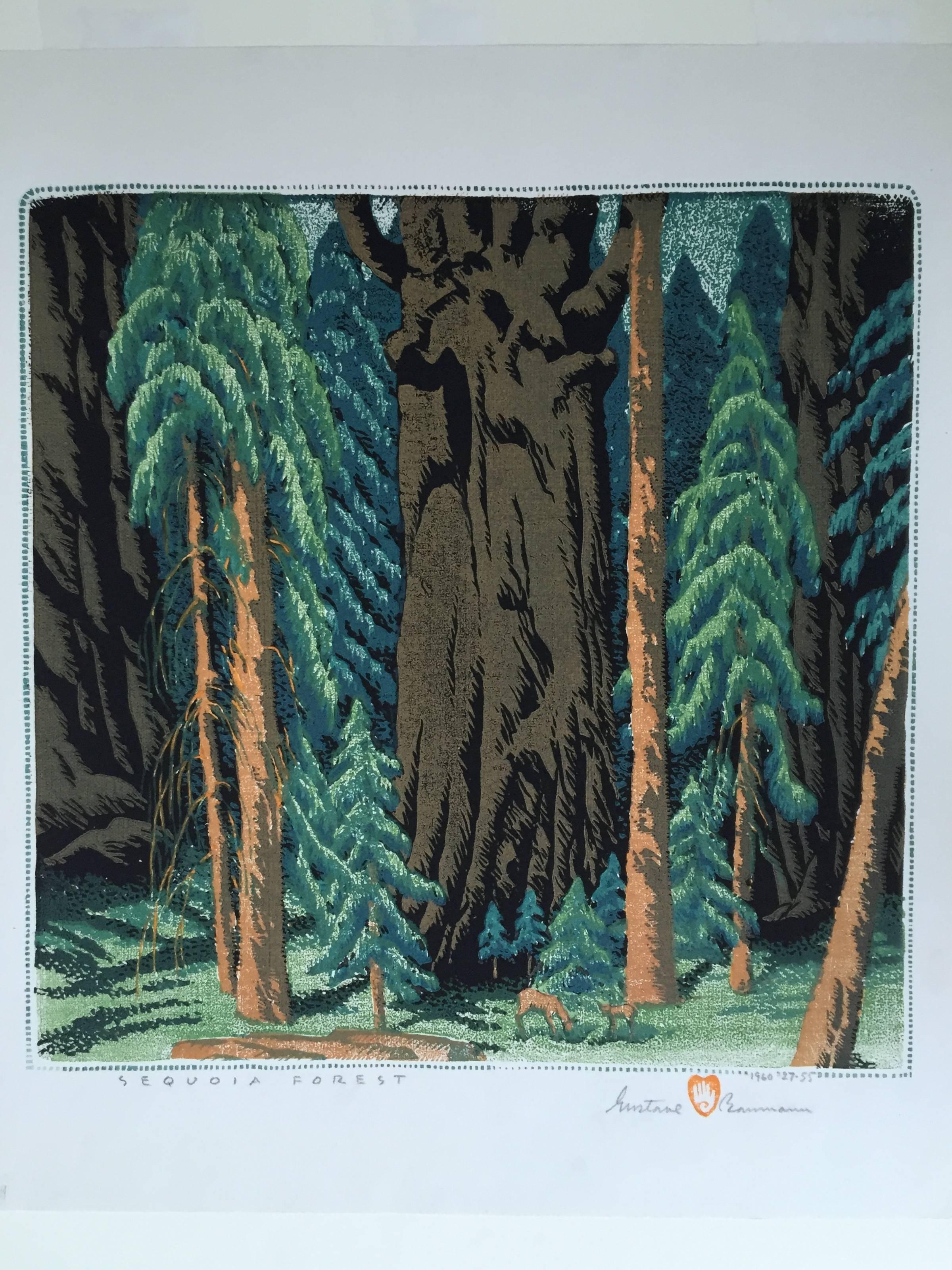 Sequoia-Wald – Print von Gustave Baumann