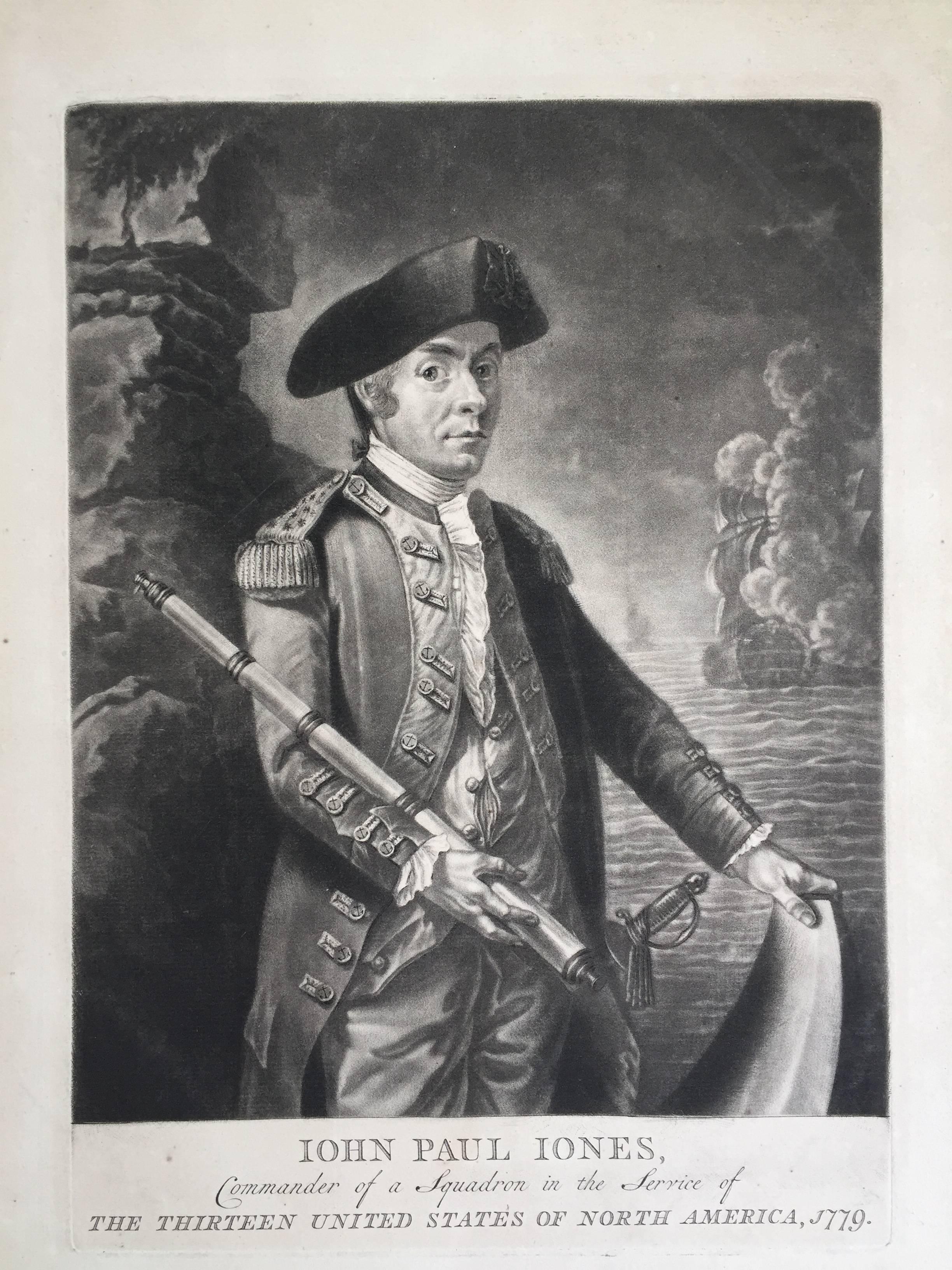 Unknown Print - John Paul Jones Commander of a Squadron  -  13 Colonies United States... 