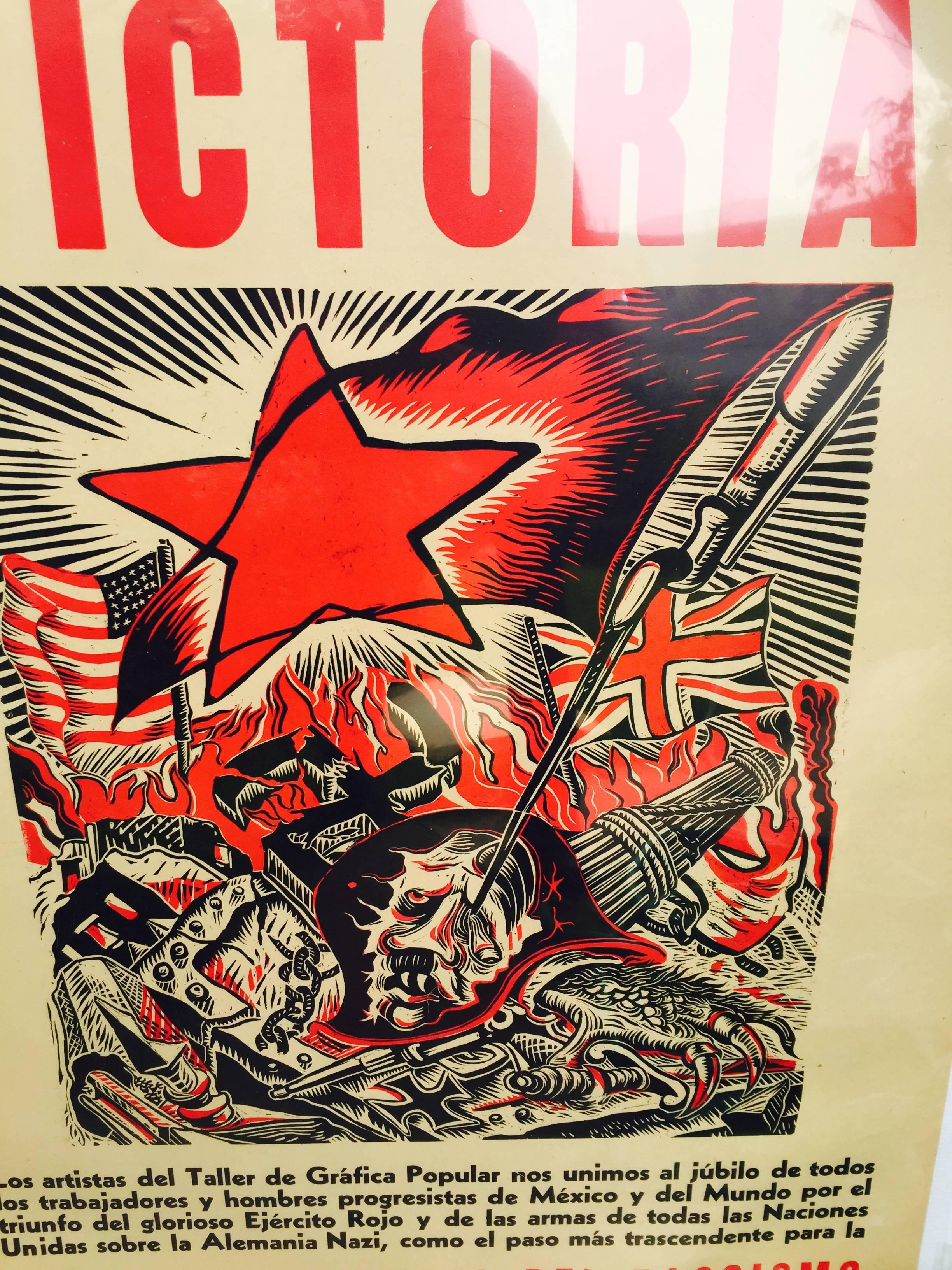 VICTORIA!  Victory Over Hitler WWII - Modern Print by Ángel Bracho