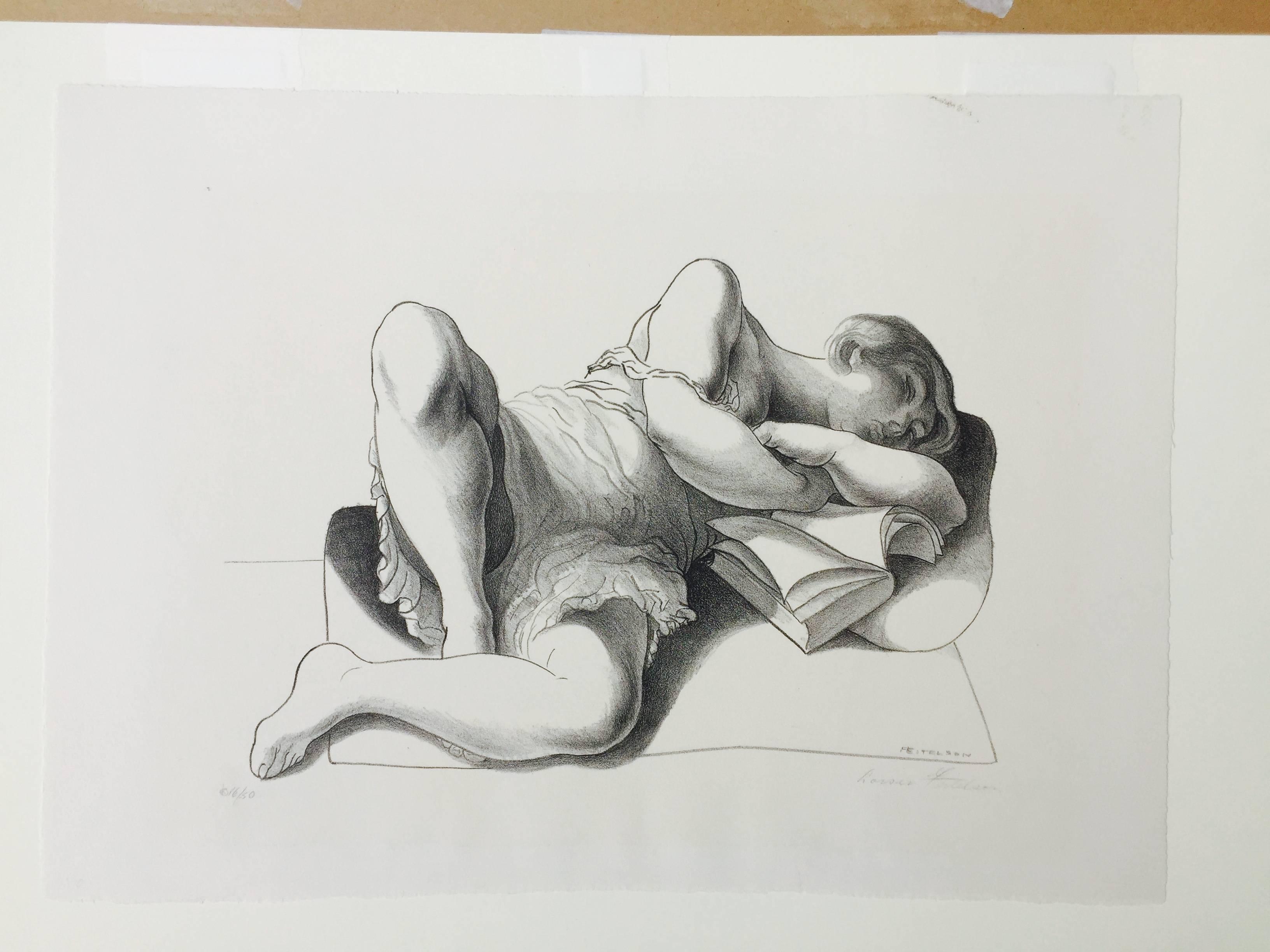 GIRL RECLINING - Print by Lorser Feitelson