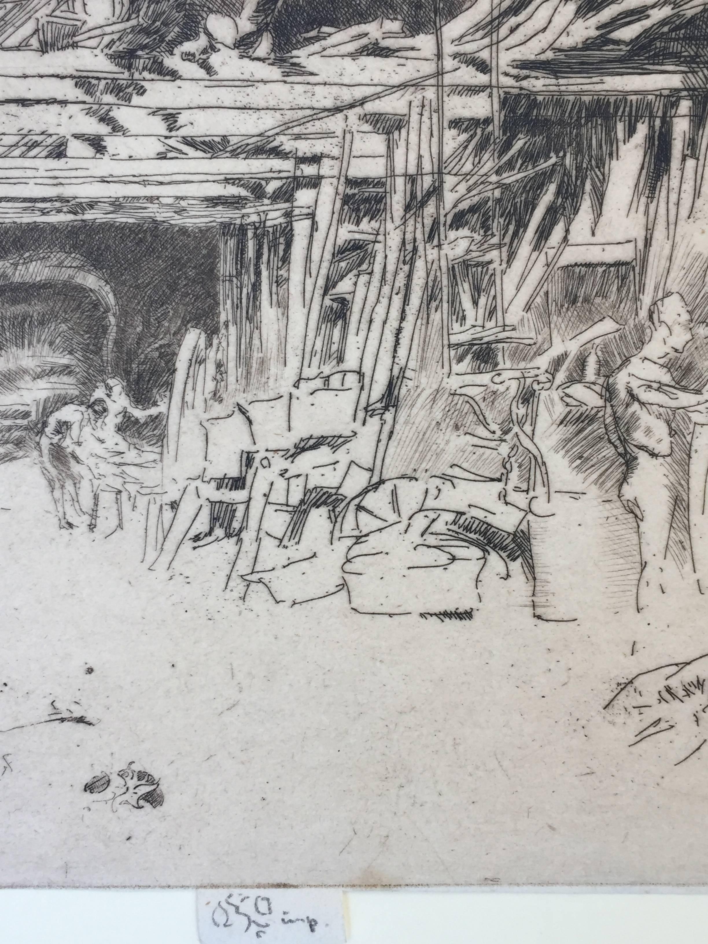 WHEELWRIGHT - Gray Print by James Abbott McNeill Whistler