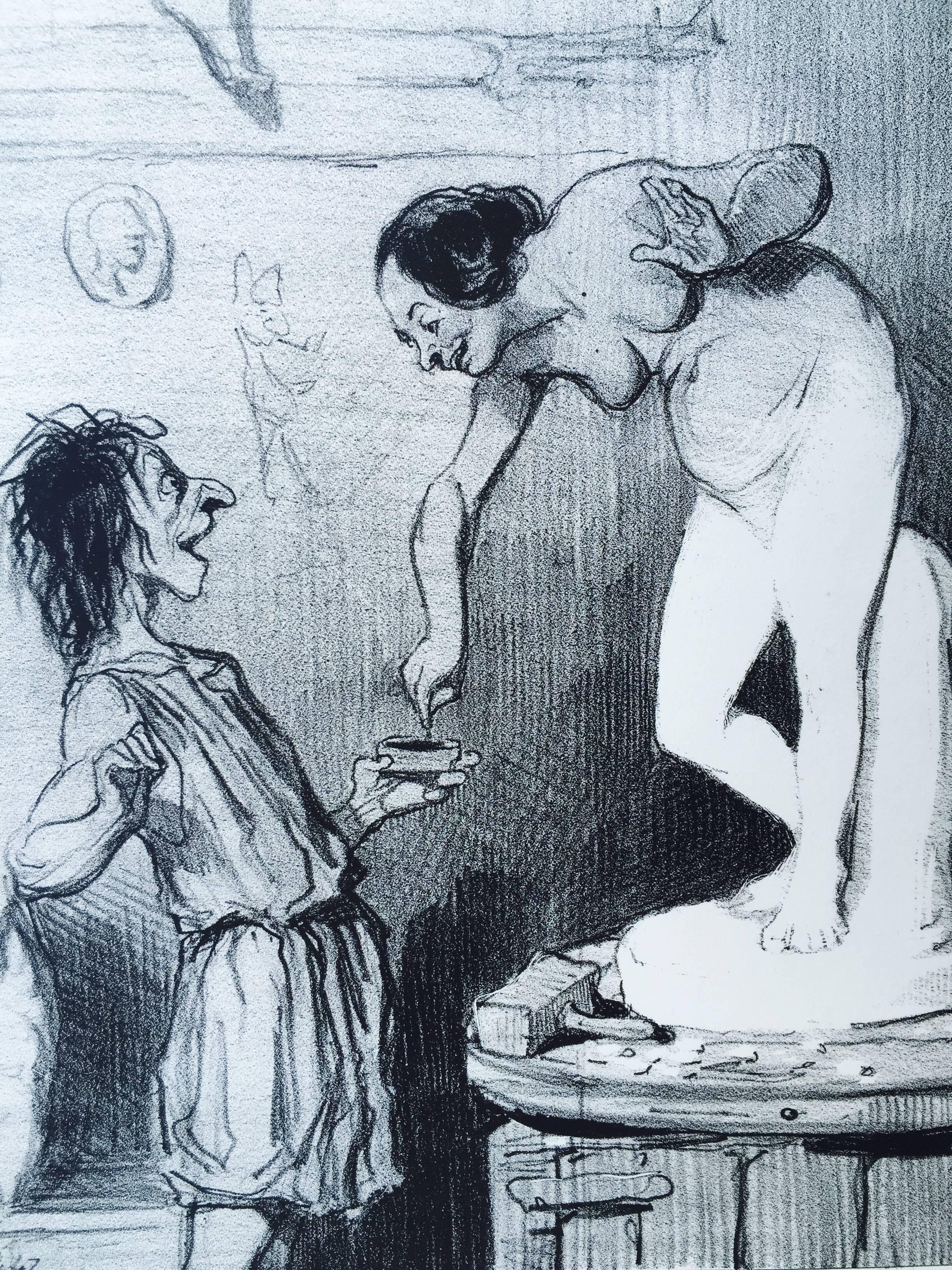 PYGMALION (Grau), Figurative Print, von Honoré Daumier