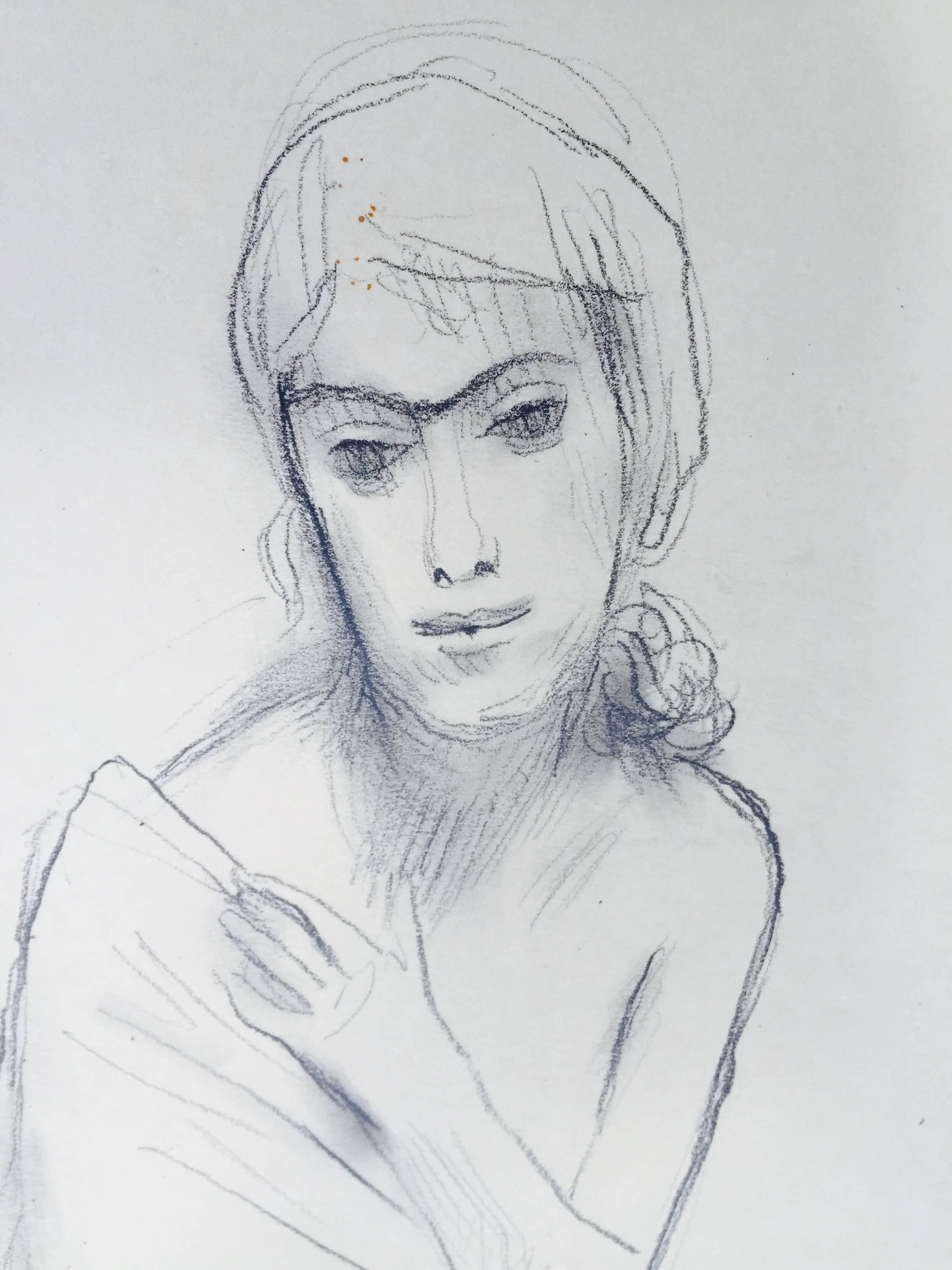 GERHARD MARCKS  (1889 1981)

          (FEMME ASSISE AVEC TOGE) 1933.  Graphite sur papier vélin, signé, 
          daté, 14 ¼
