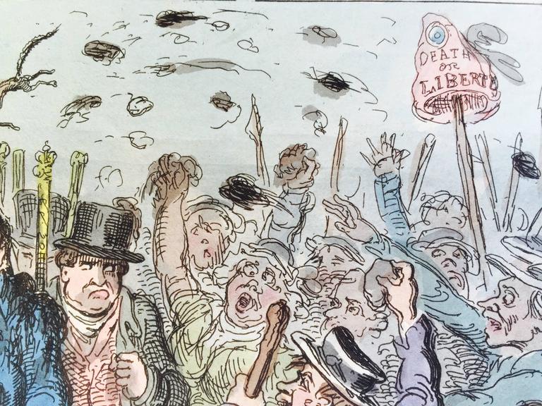 George Cruikshank - The Riot Act - THE LAW'S DELAY....(IN READING THE ...