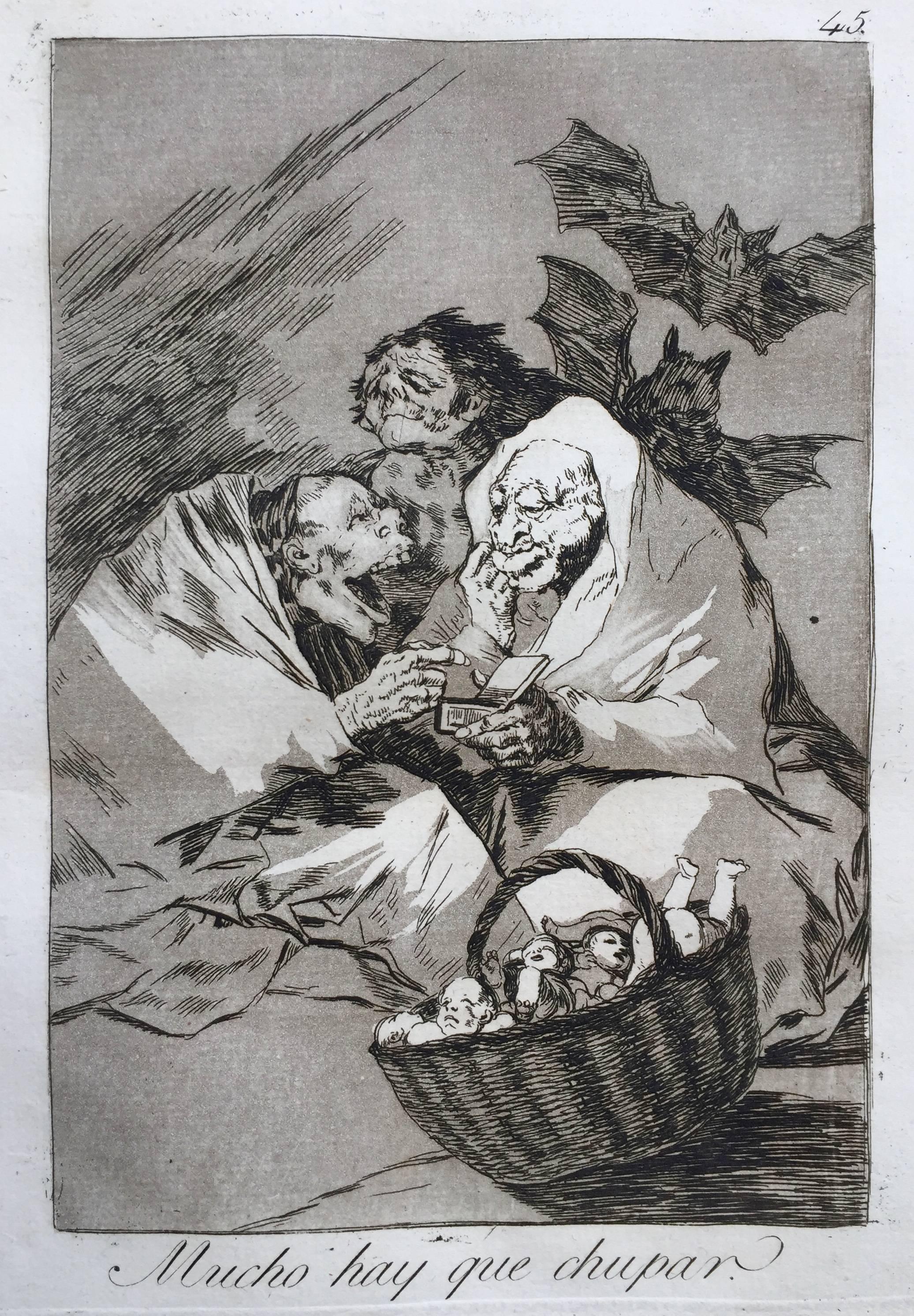 Francisco Goya Figurative Print - MUCHO HAY QUE CHUPAR