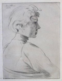 Antique HEAD OF A WOMAN IN PROFILE