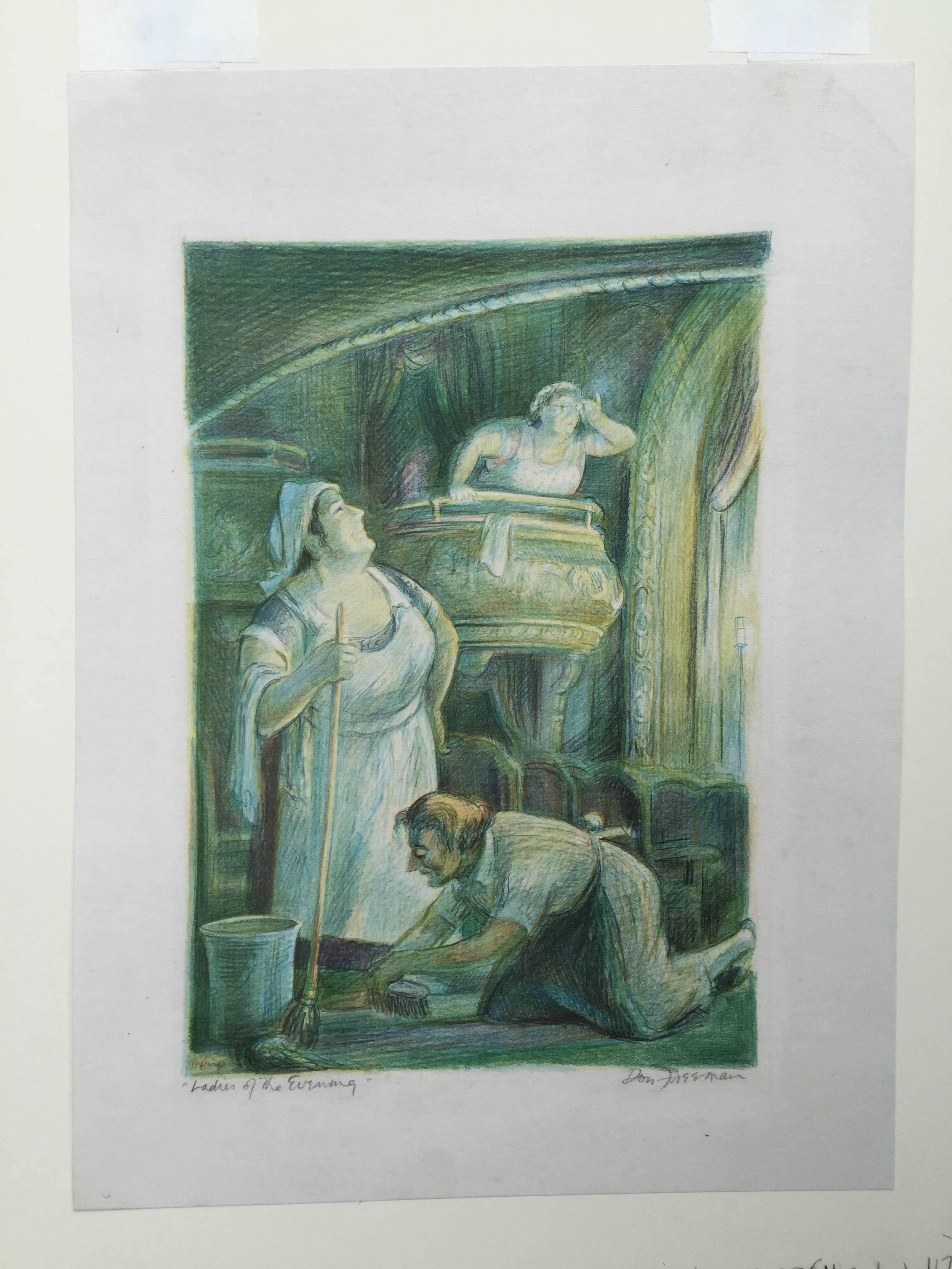 Ladies of The Evening - Realist Print by Don Freeman