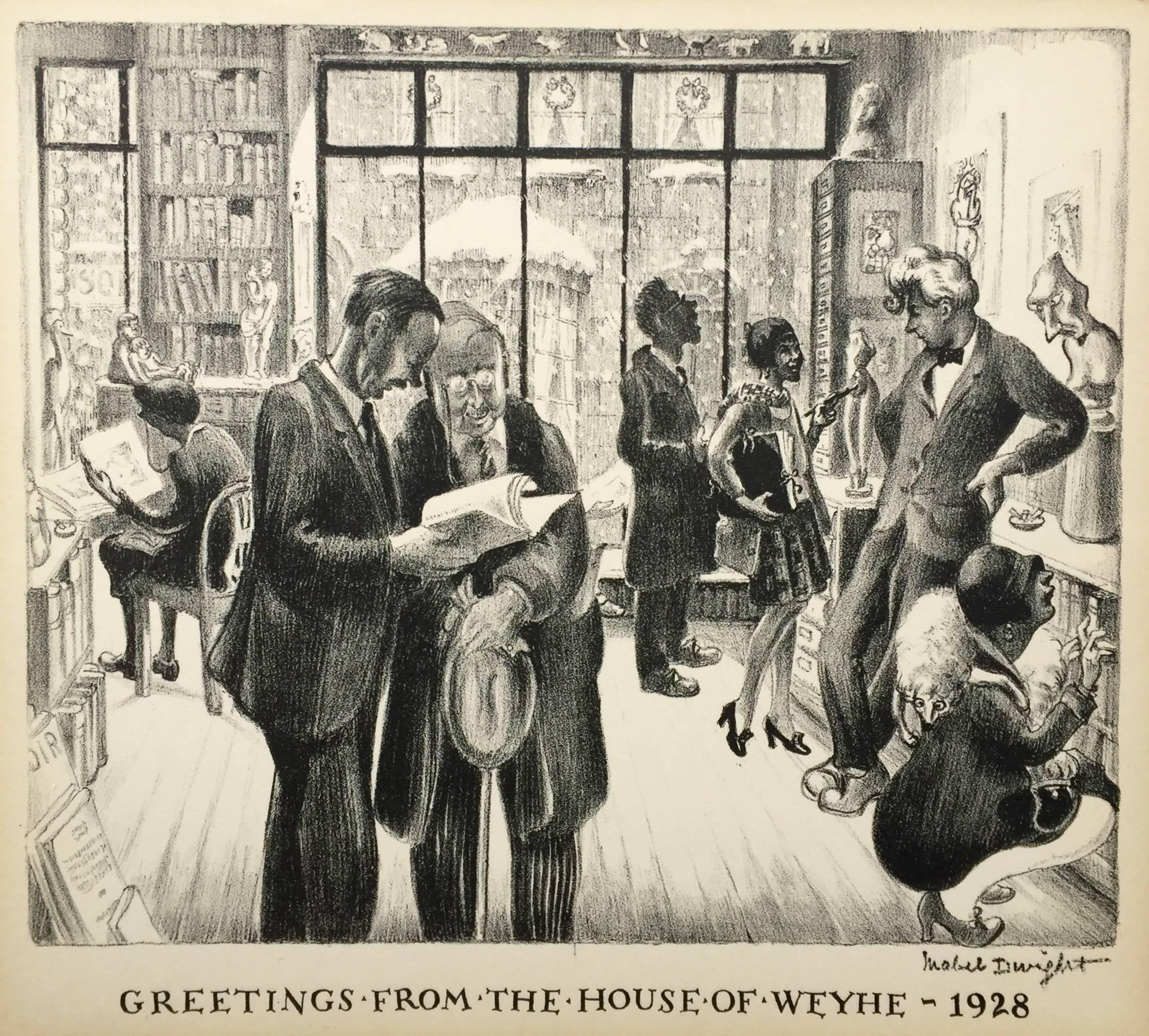 Greetings from the House of Weyhe - Print by Mabel Dwight