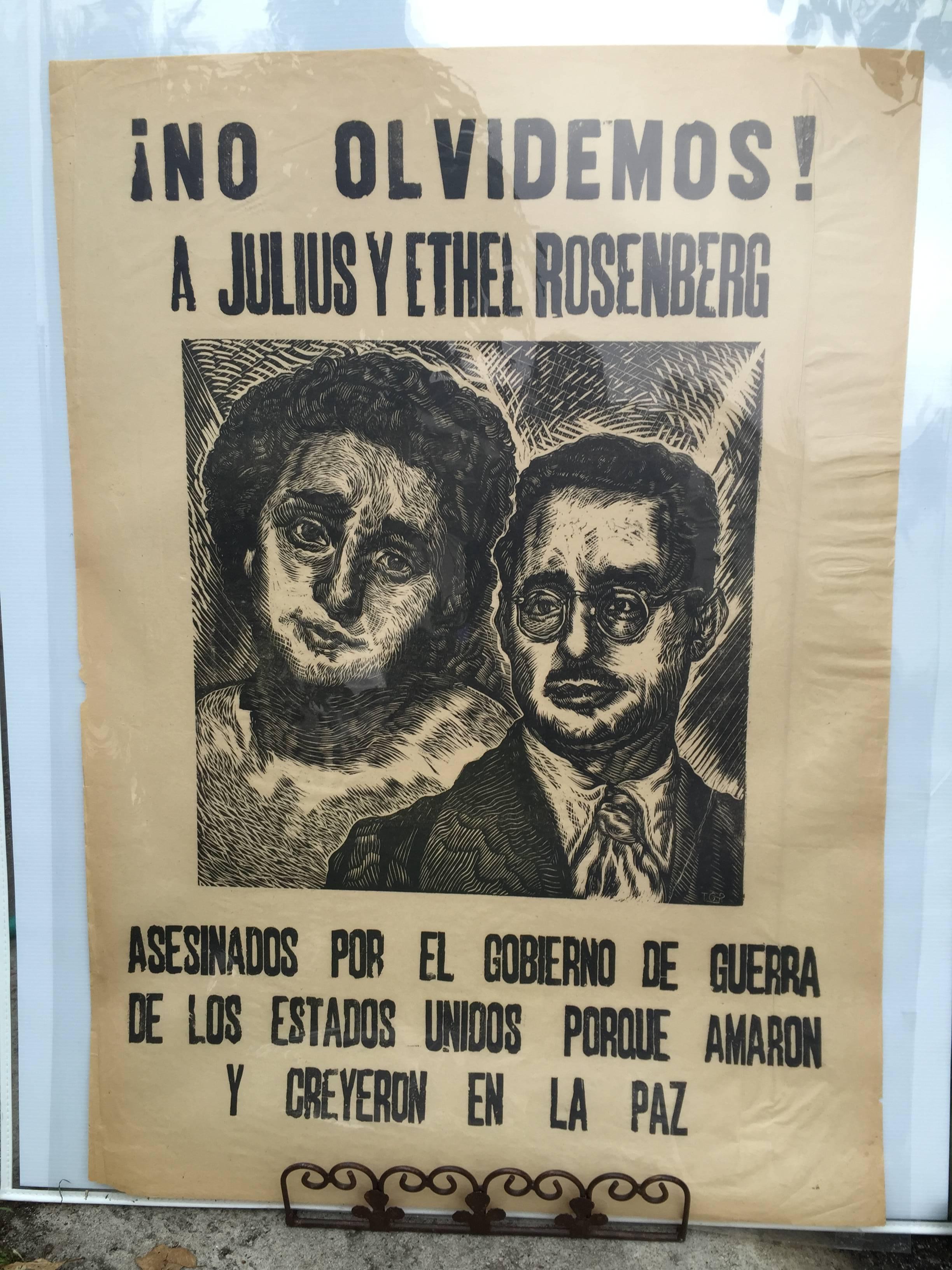 Ángel Bracho Figurative Print - NO OLVIDEMOS A JULIUS Y ETHEL ROSENBERG