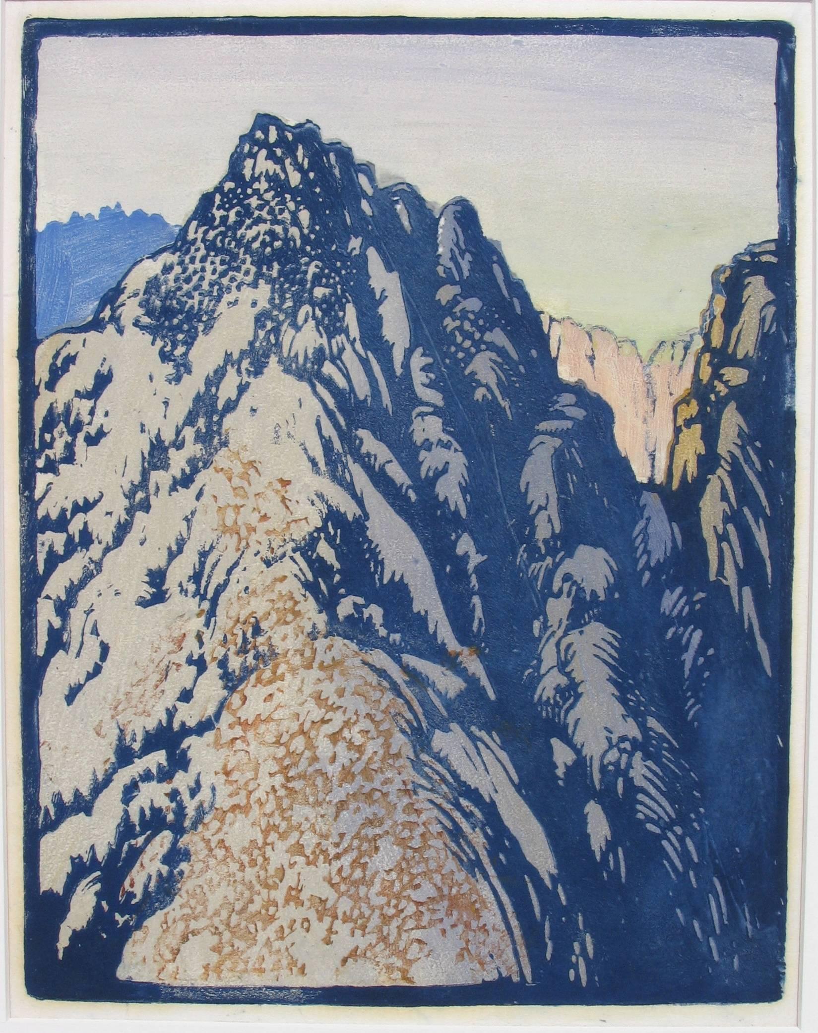 FRANCES H. GEARHART (1869-1958)

WÜSTENBARRIERNE  c. 1933
Farbblockdruck, unsigniert  12 x 9 ¼