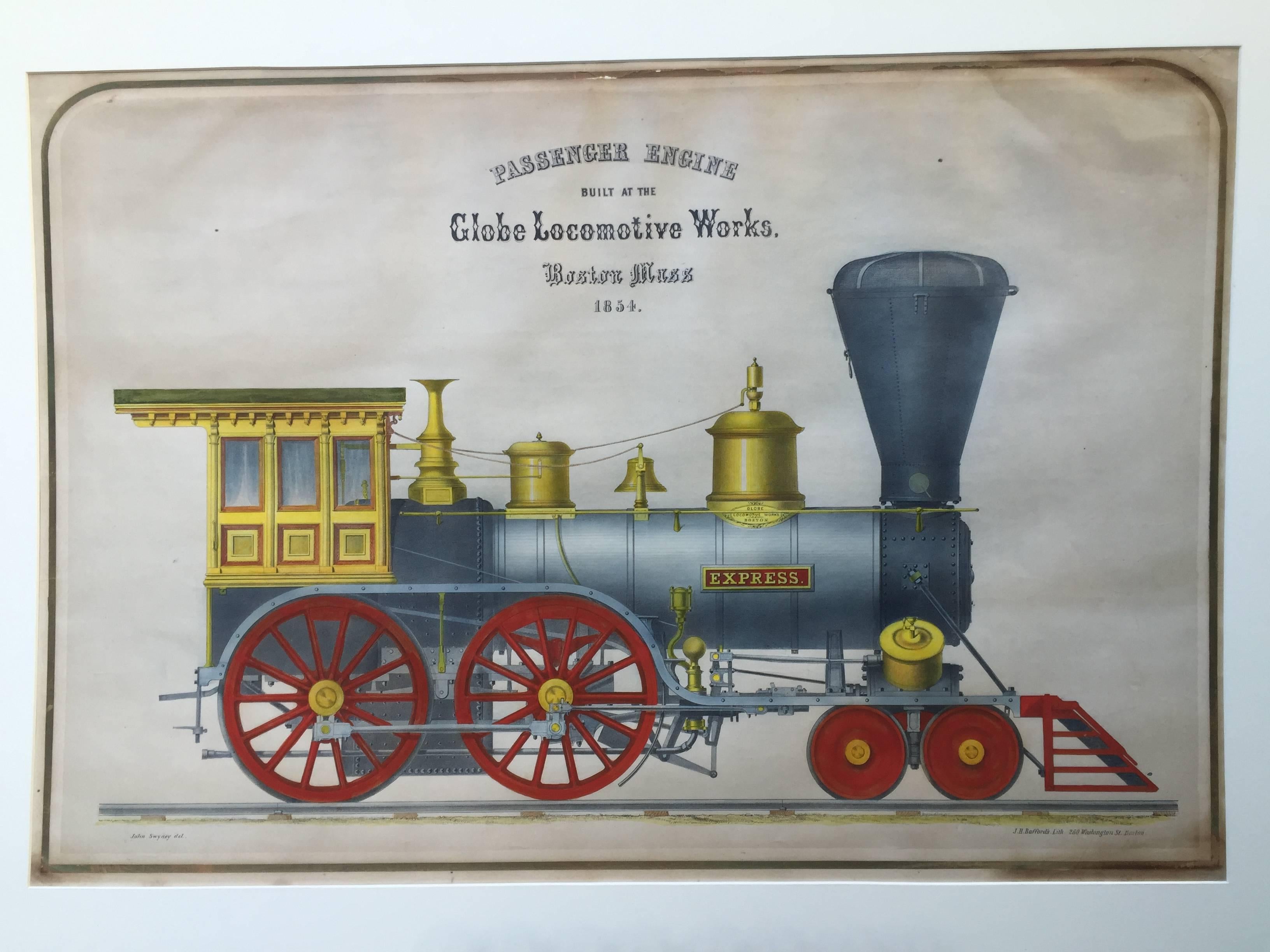 Very large - GLOBE LOCOMOTIVE WORKS - American Realist Print by John Swyney