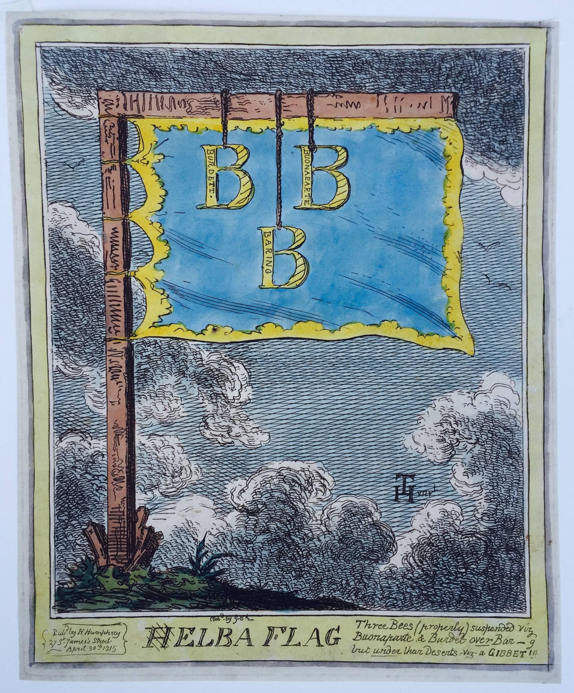 George Cruikshank Print - (H)ELBA FLAG