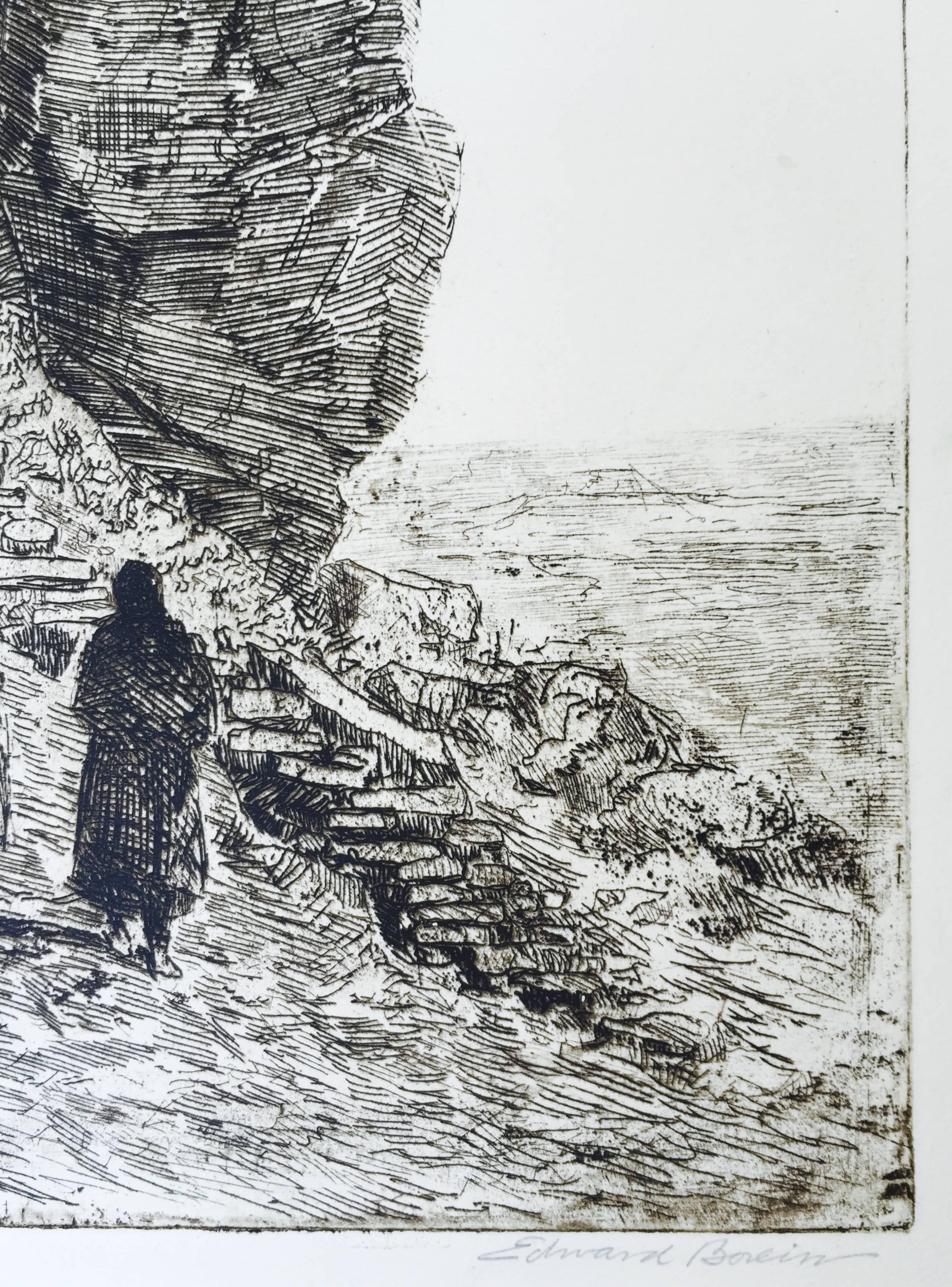 BREAKNECK TRAIL TO WALPI, NO. 2  - Realist Print by Edward Borein