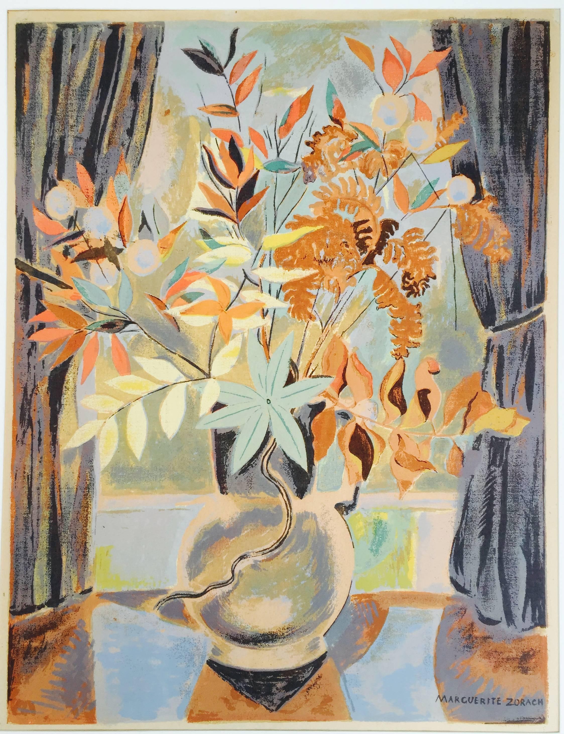 Marguerite Thompson Zorach Landscape Print - FLOWERS