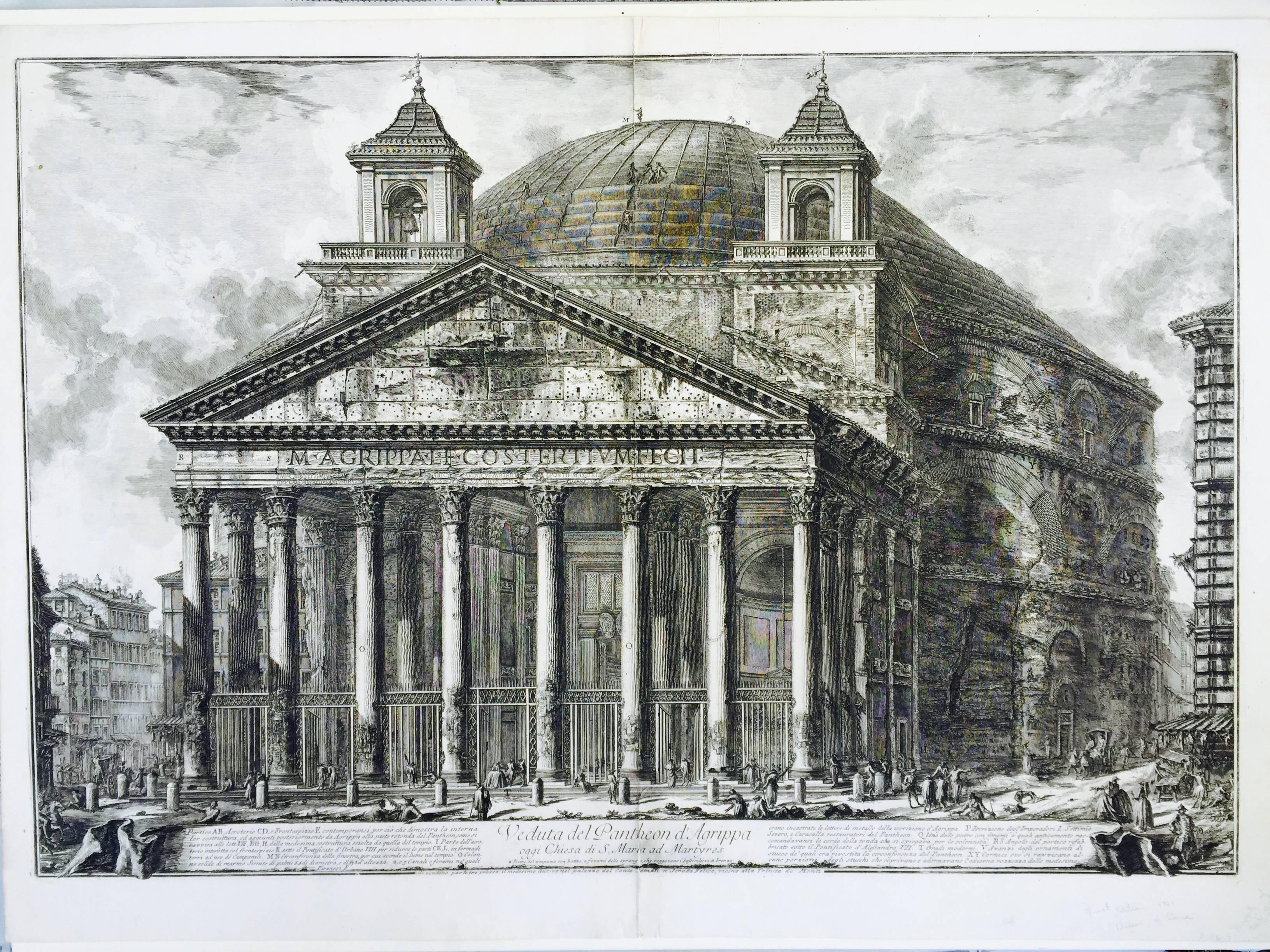 Giovanni Battista Piranesi Landscape Print - VEDUTA del PANTHEON d'Agrippa...