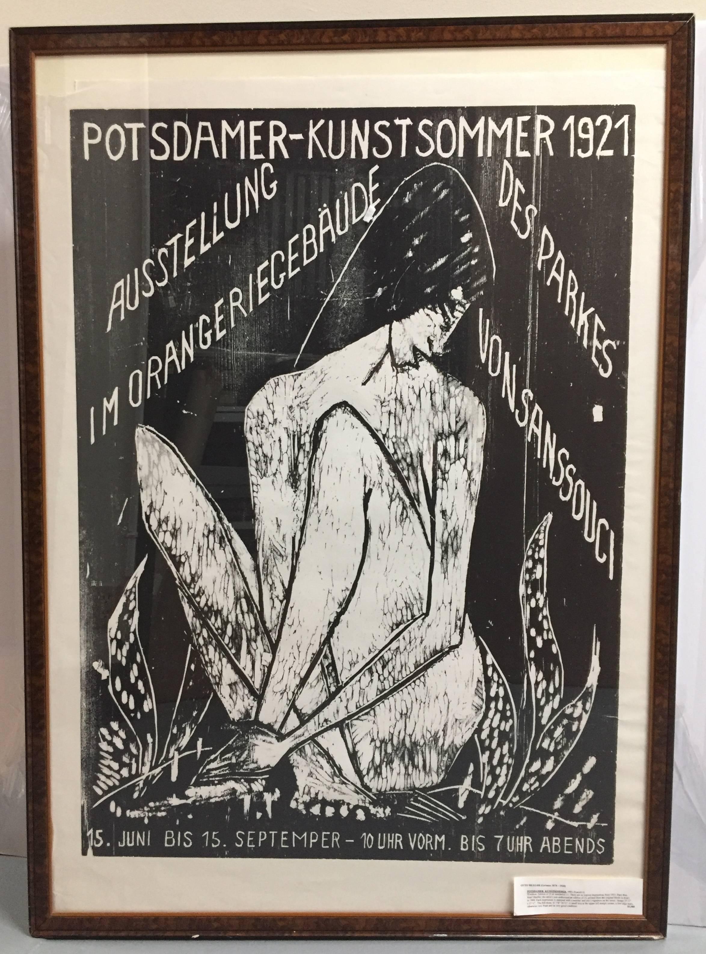 SELTENES OTTO MUELLER HOLZSCHNITT POSTER – Print von Otto Mueller