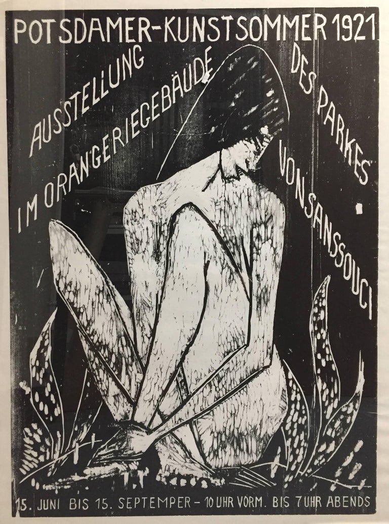 Otto Mueller Figurative Print - LARGE RARE OTTO MUELLER WOODCUT POSTER