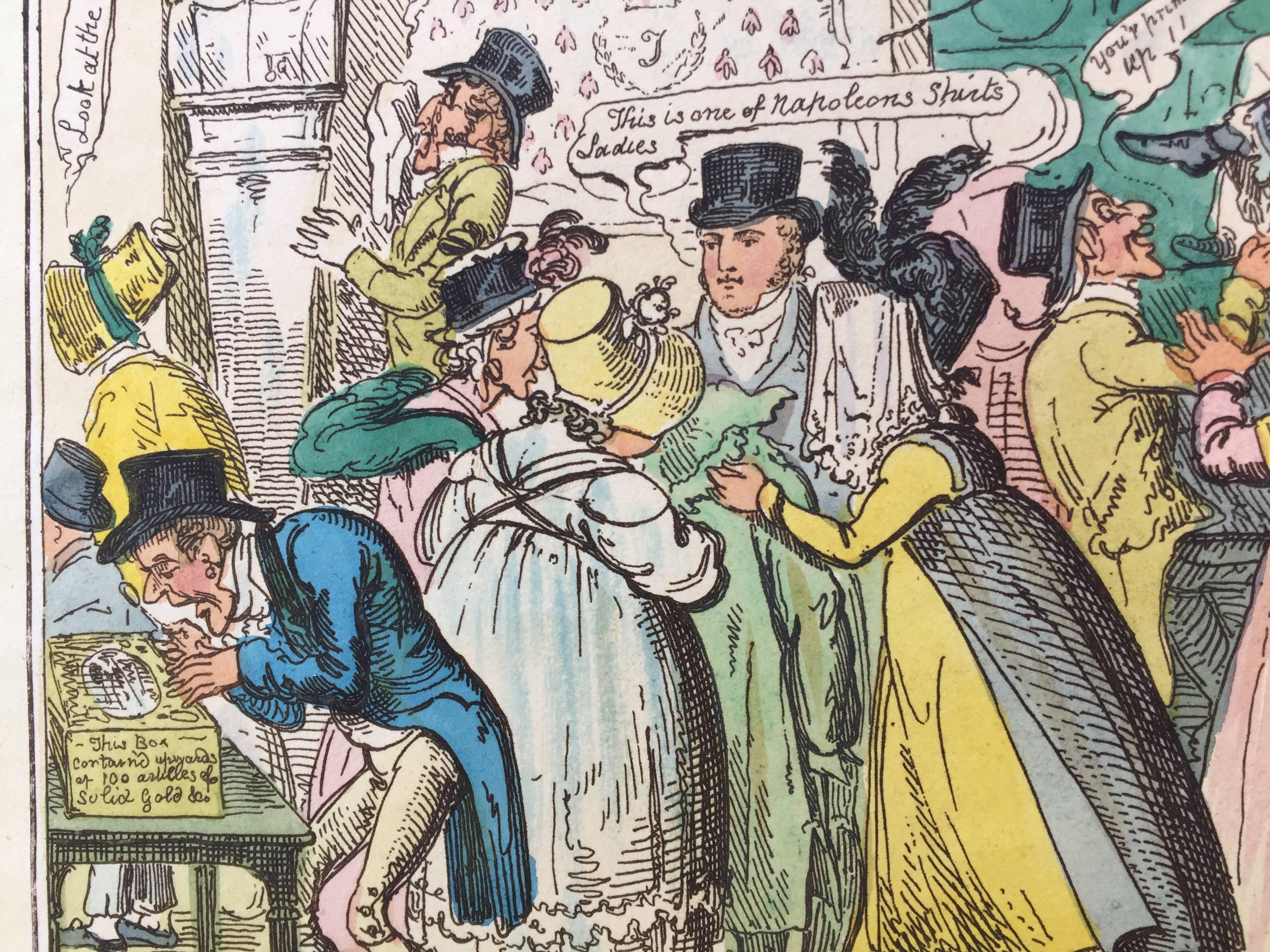 SCENE AT THE LONDON MUSEUM - PICCADILLY  - Print by George Cruikshank