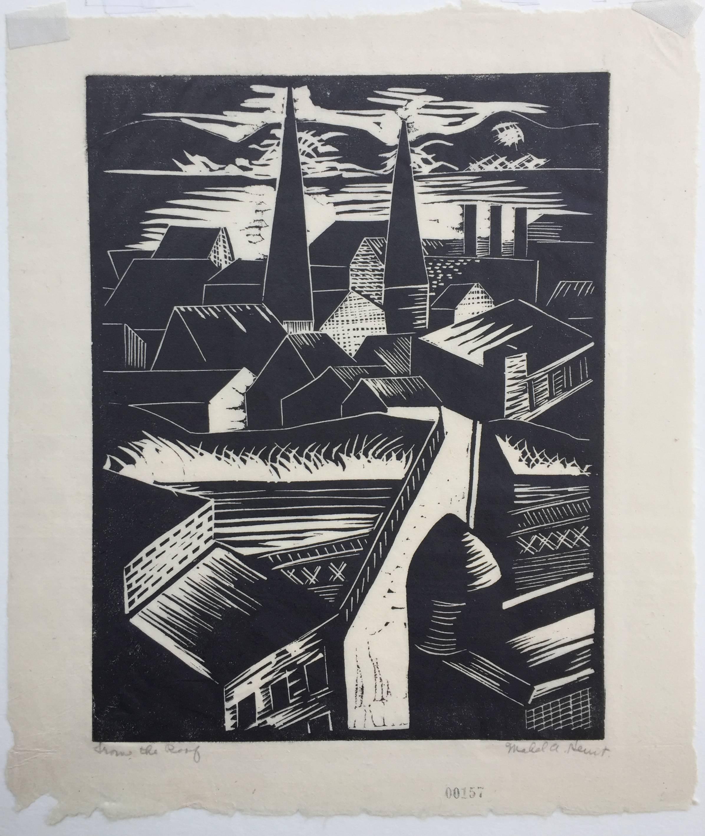 FROM THE ROOF - Print by Mable A. Hewit