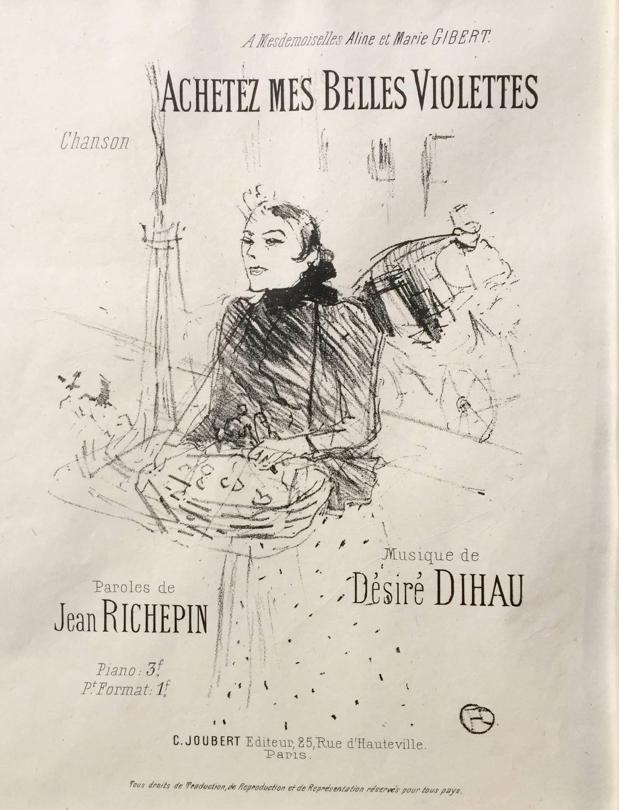 Henri de Toulouse-Lautrec Figurative Print - ACHETEZ MES BELLES VIOLETTES (Buy My Beautiful Violettes)
