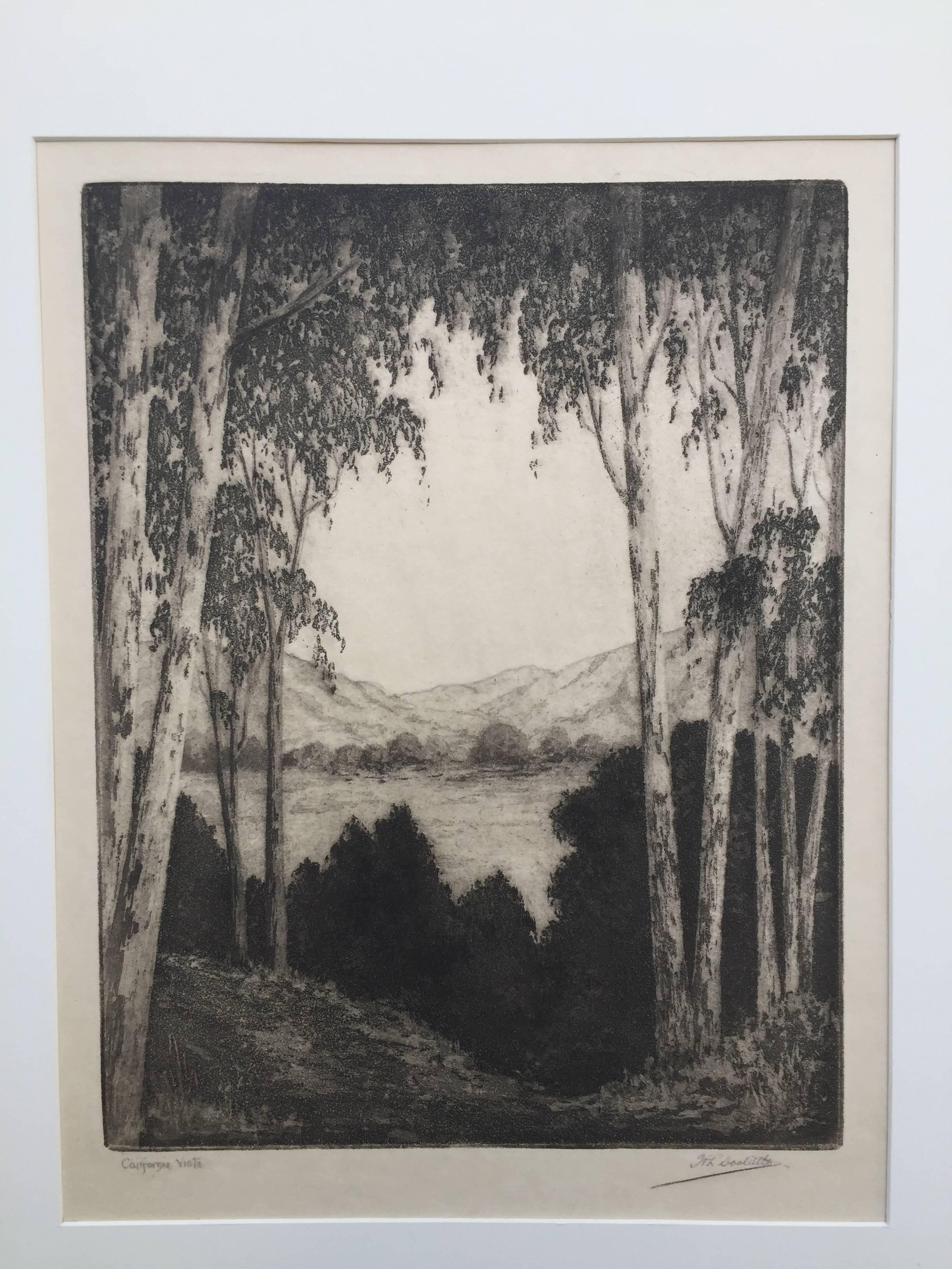 CALIFORNIA VISTA (Schwarz), Figurative Print, von Harold Lukens Doolittle