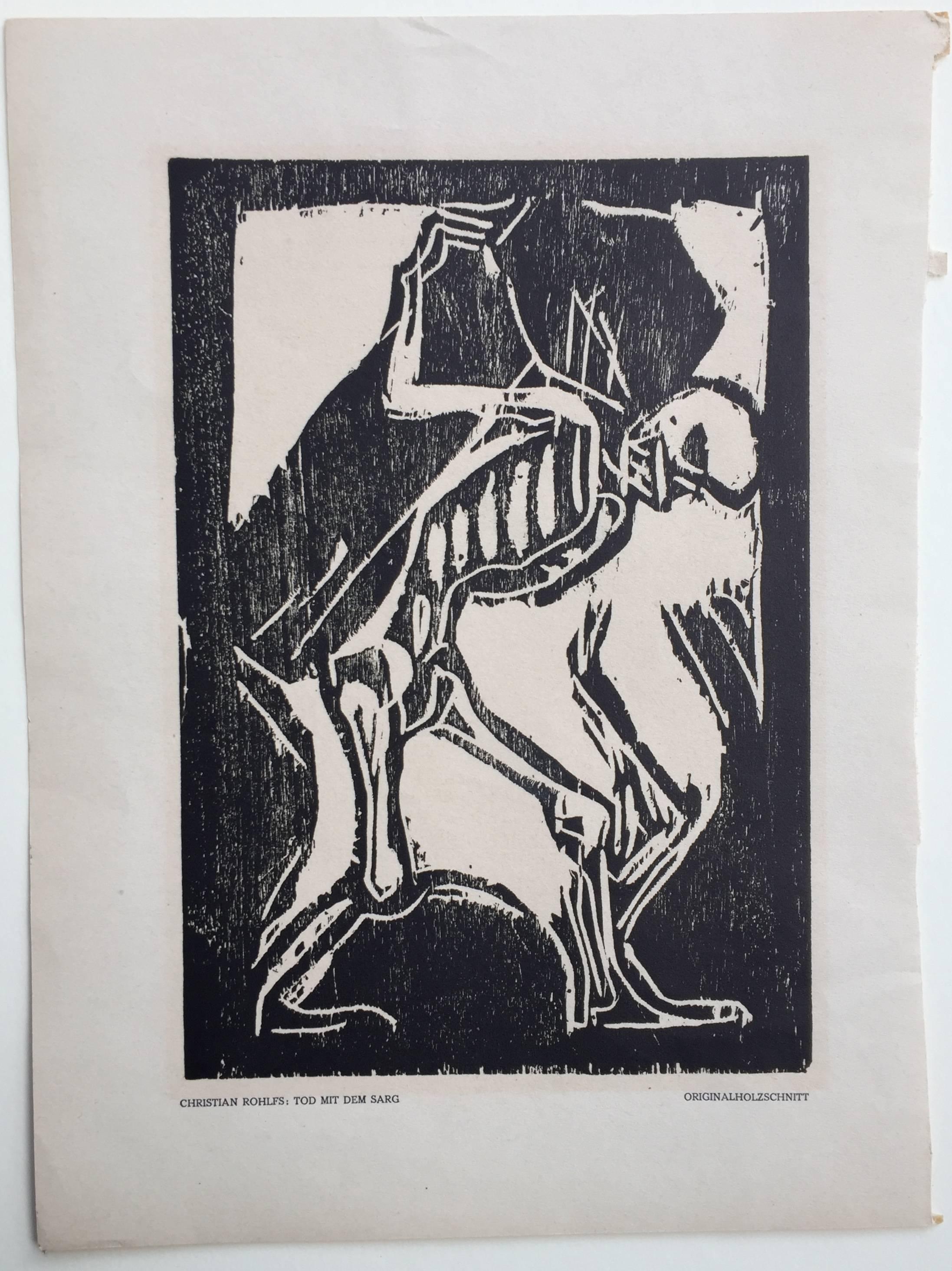 TOD MIT DEM SARG (Death with a Coffin) - Print by Christian Rohlfs