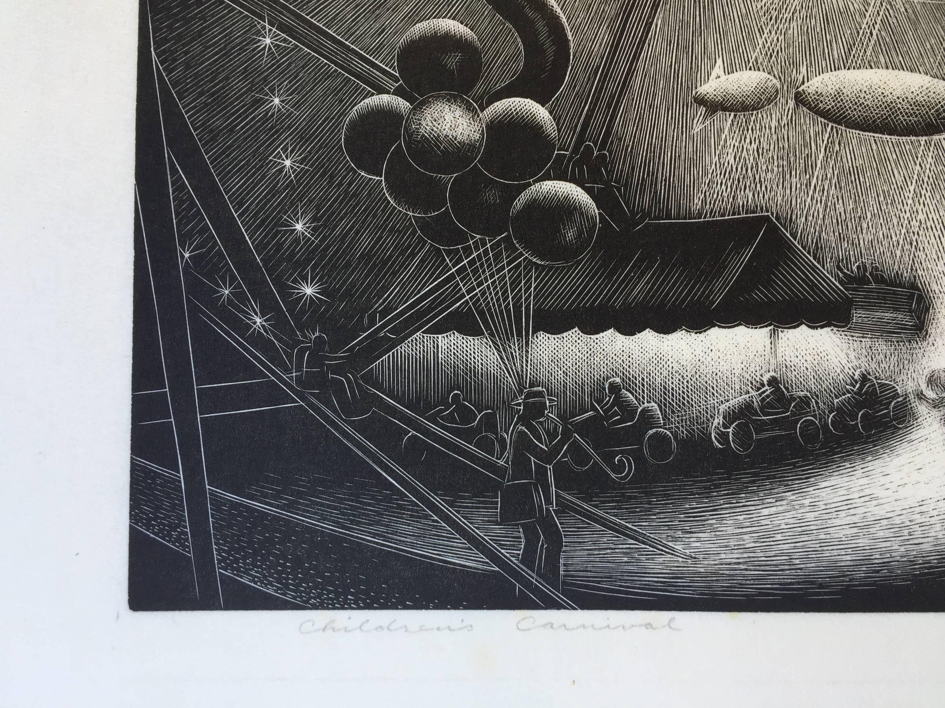 CHILDREN'S CARNIVAL - Print by Paul Landacre