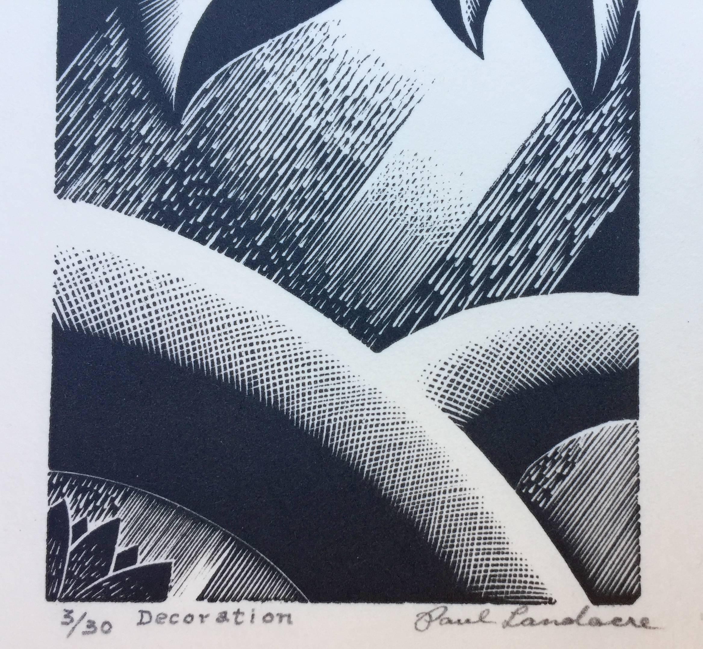 DÉCORATION - Gris Abstract Print par Paul Landacre